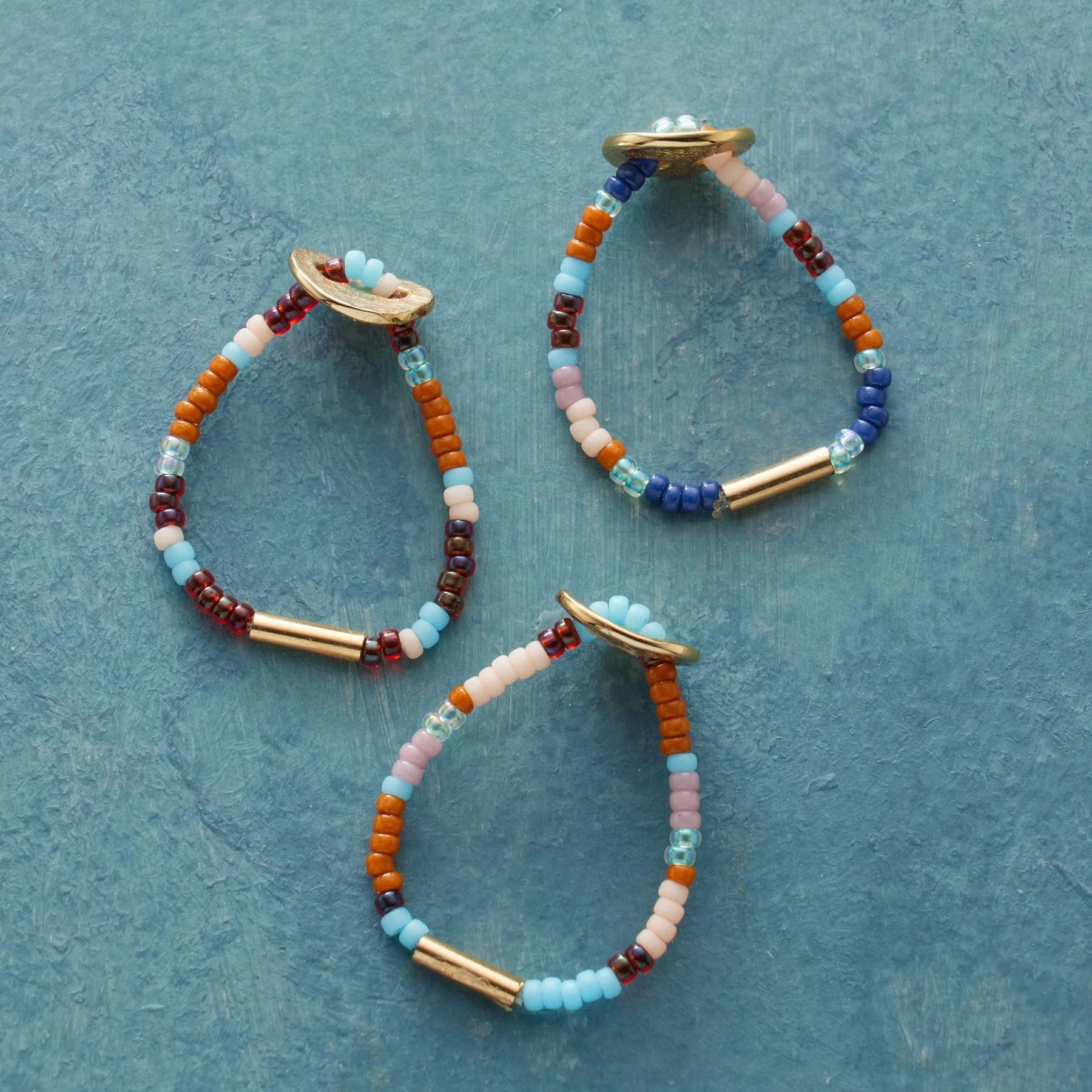Boho Beaded Ring Trio