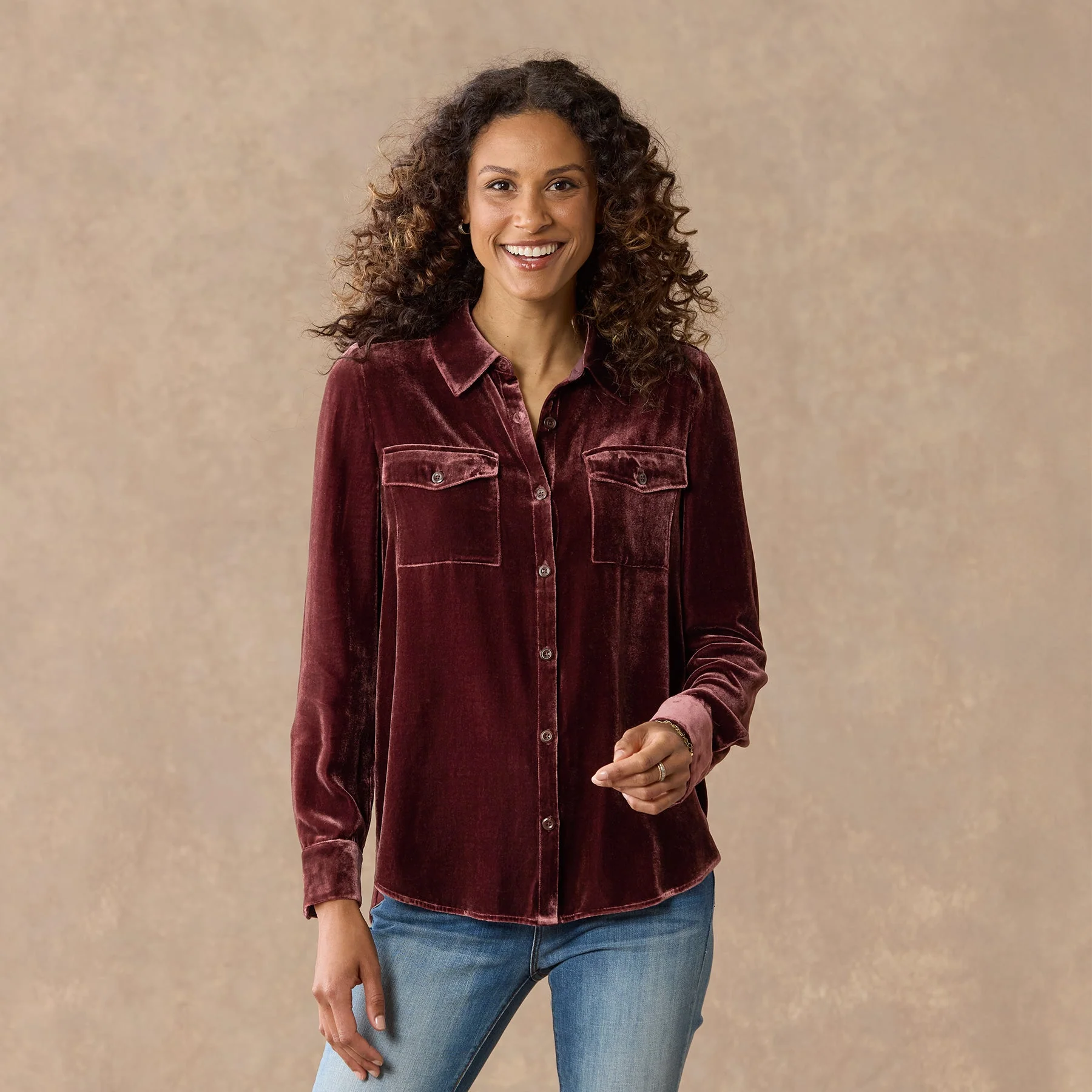Juliana Velvet Shirt, Petite