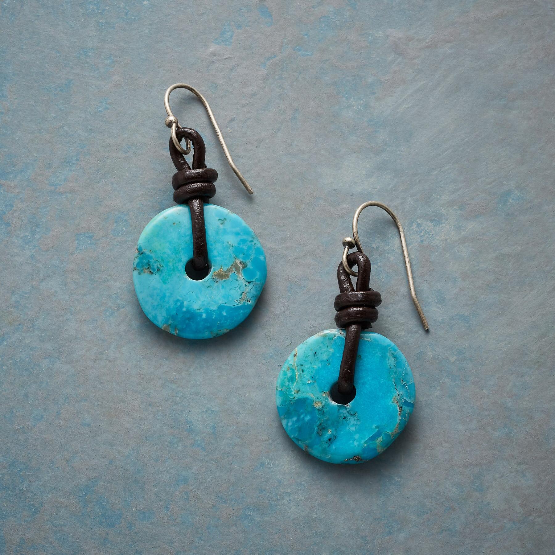 Turquoise Disk Earrings