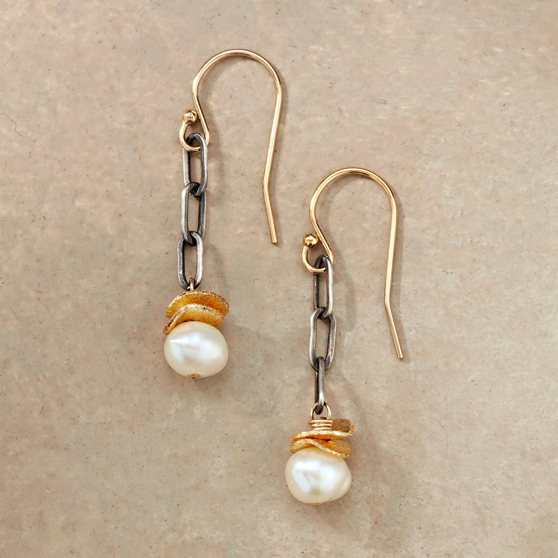 Chained Pearl Earrings