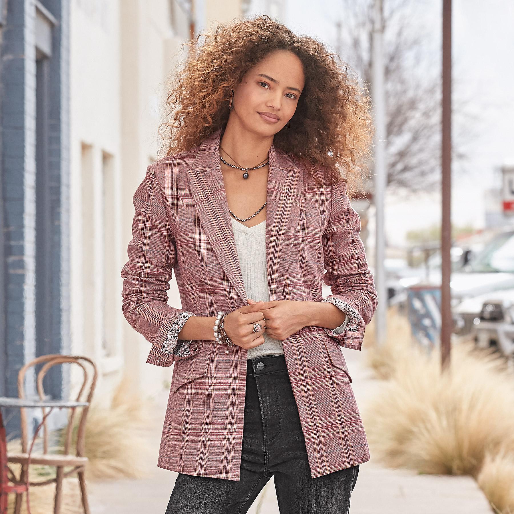 Whitman Plaid Blazer, Petite