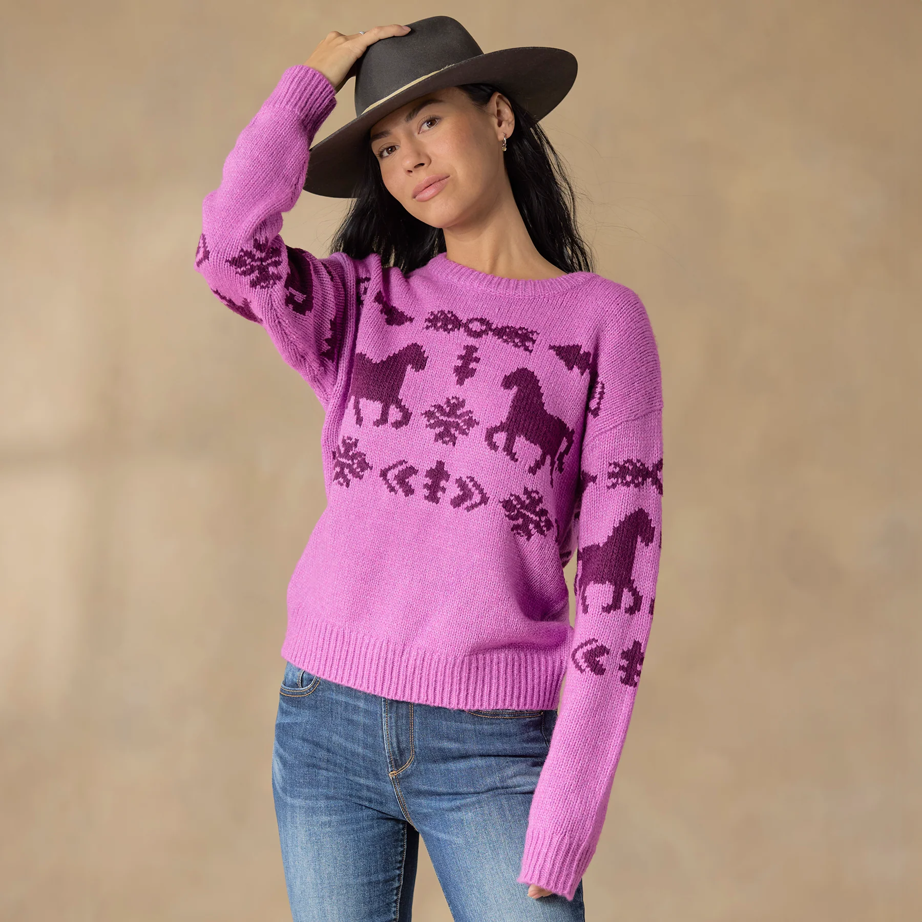 Spirited Horse Sweater, Petite