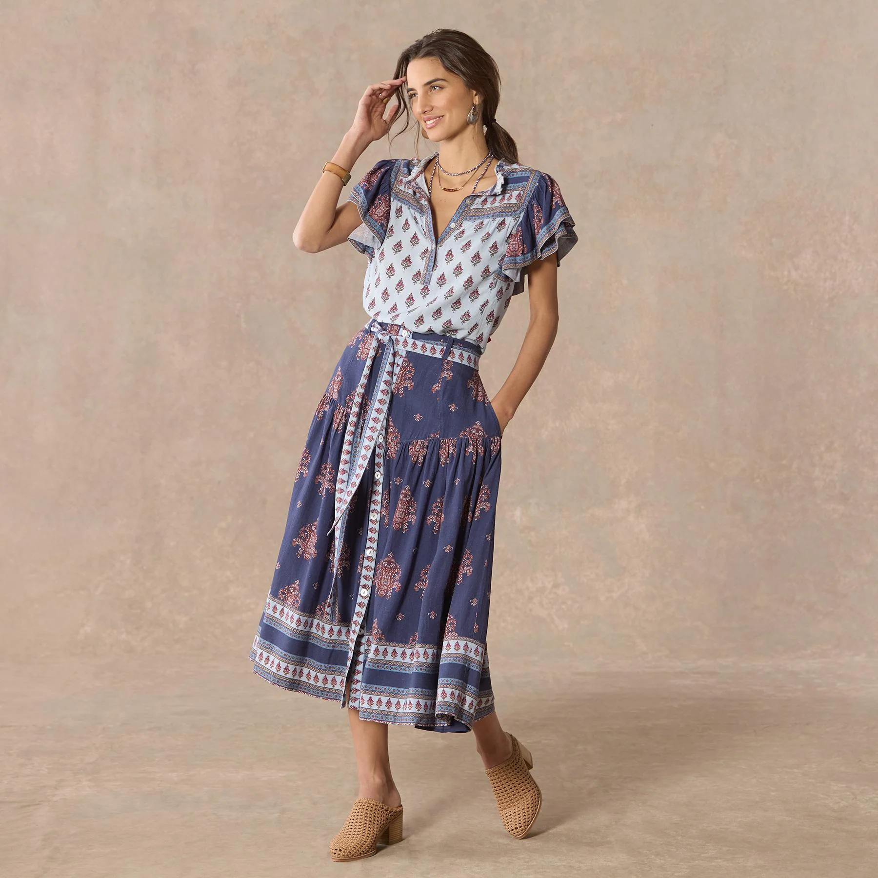 Folklore Ruffle Skirt, Petite