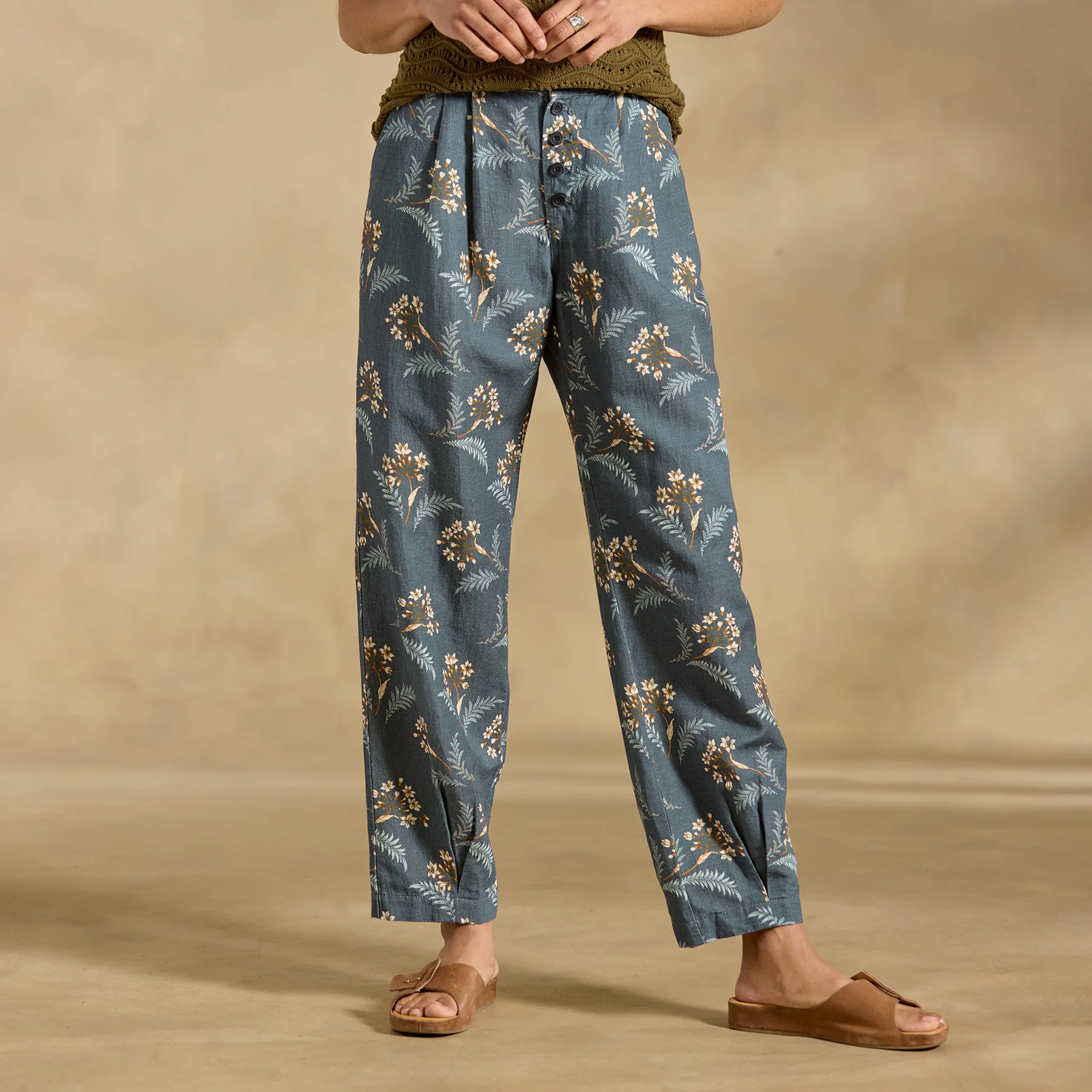 Benicia Pleated Pants, Petite