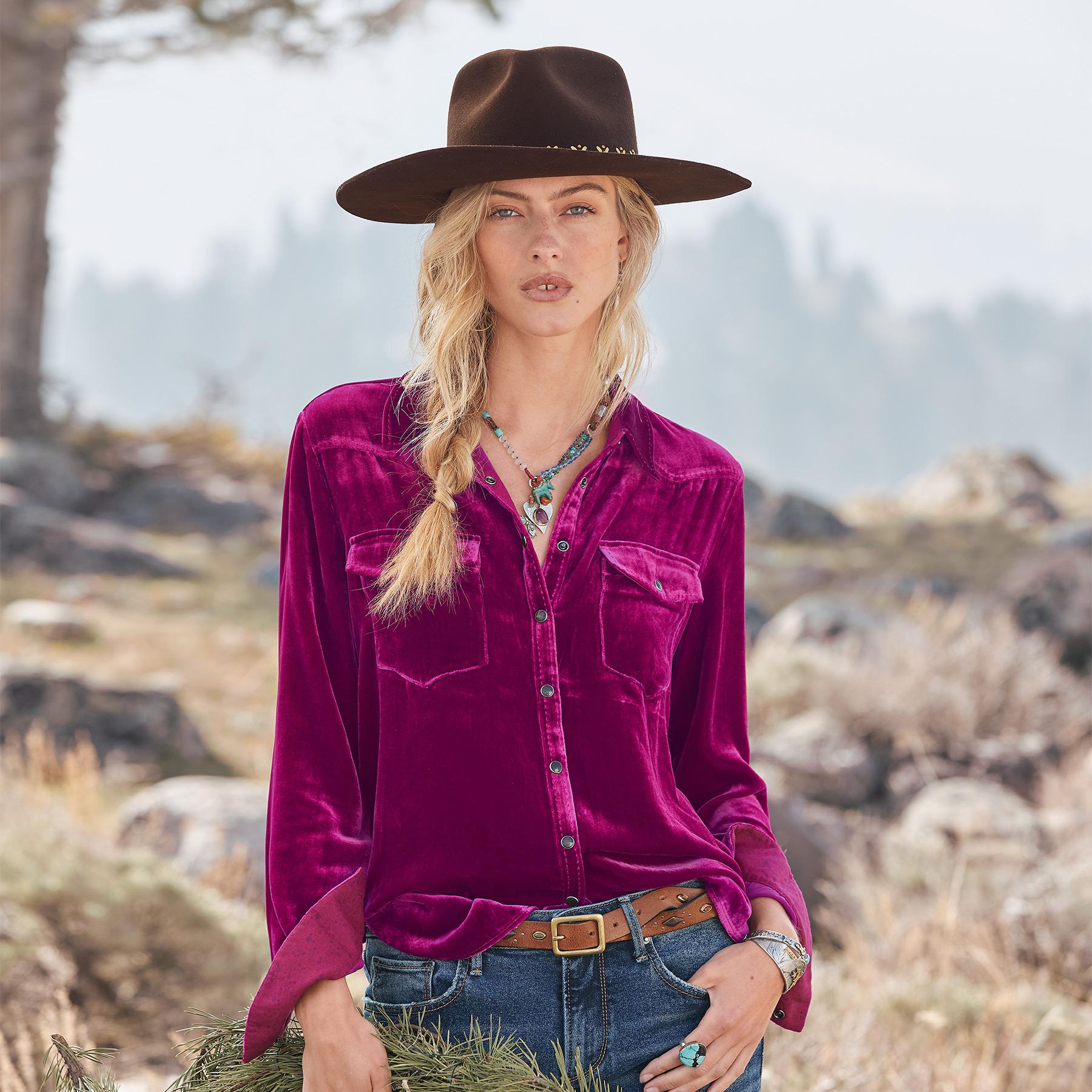 Anja Velvet Shirt, Petite