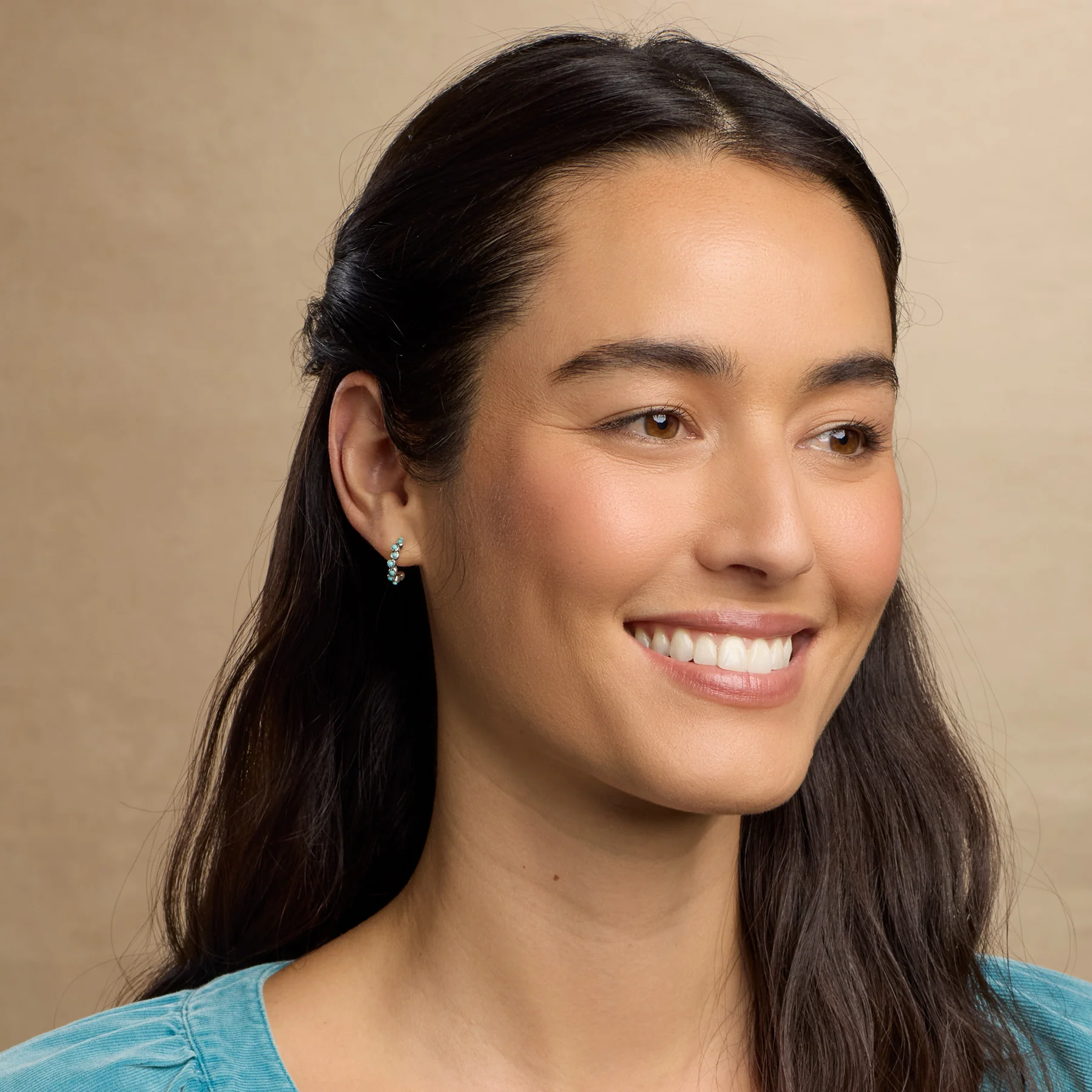 Turquoise Filigree Hoop Earrings