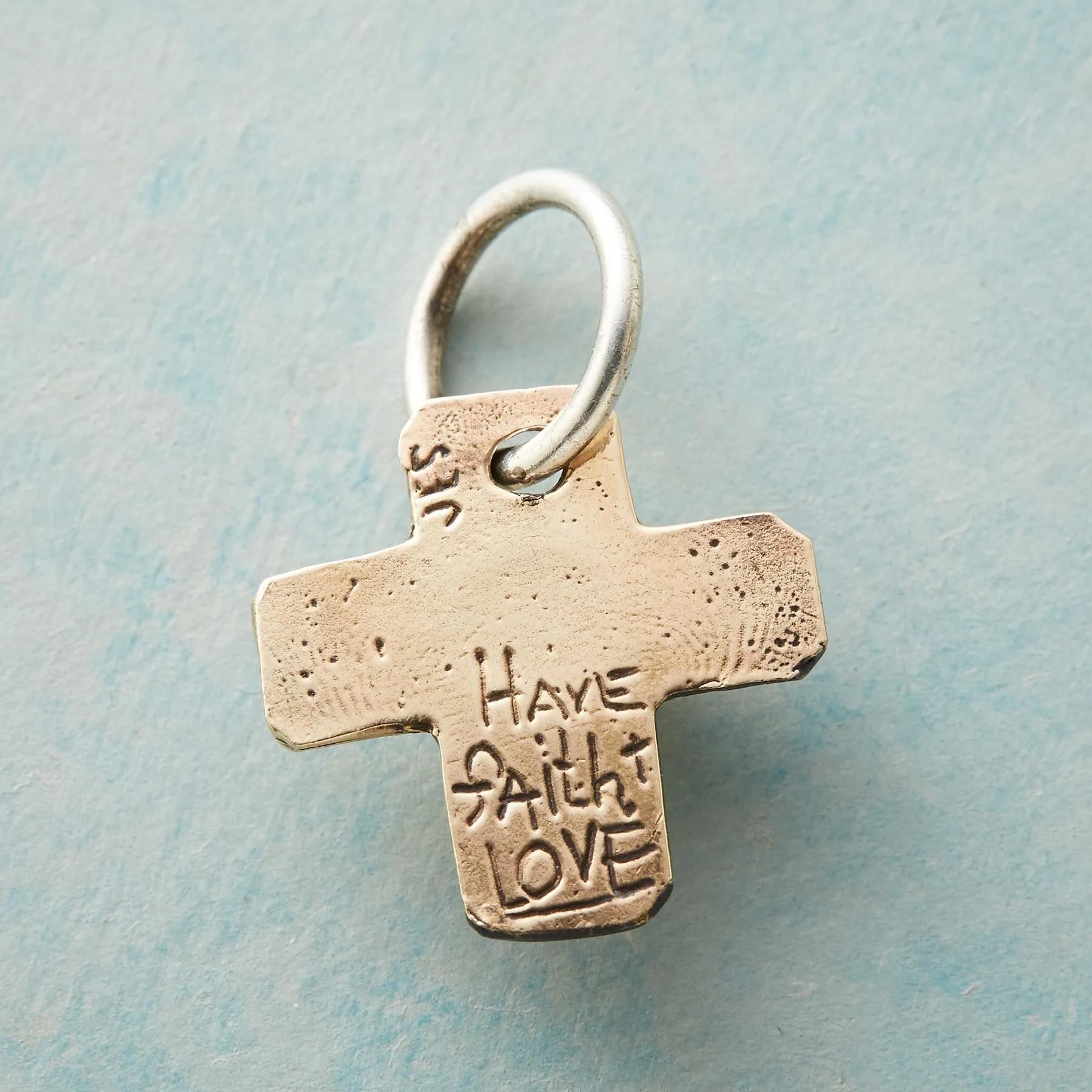 Gold Garnet Faith Charm