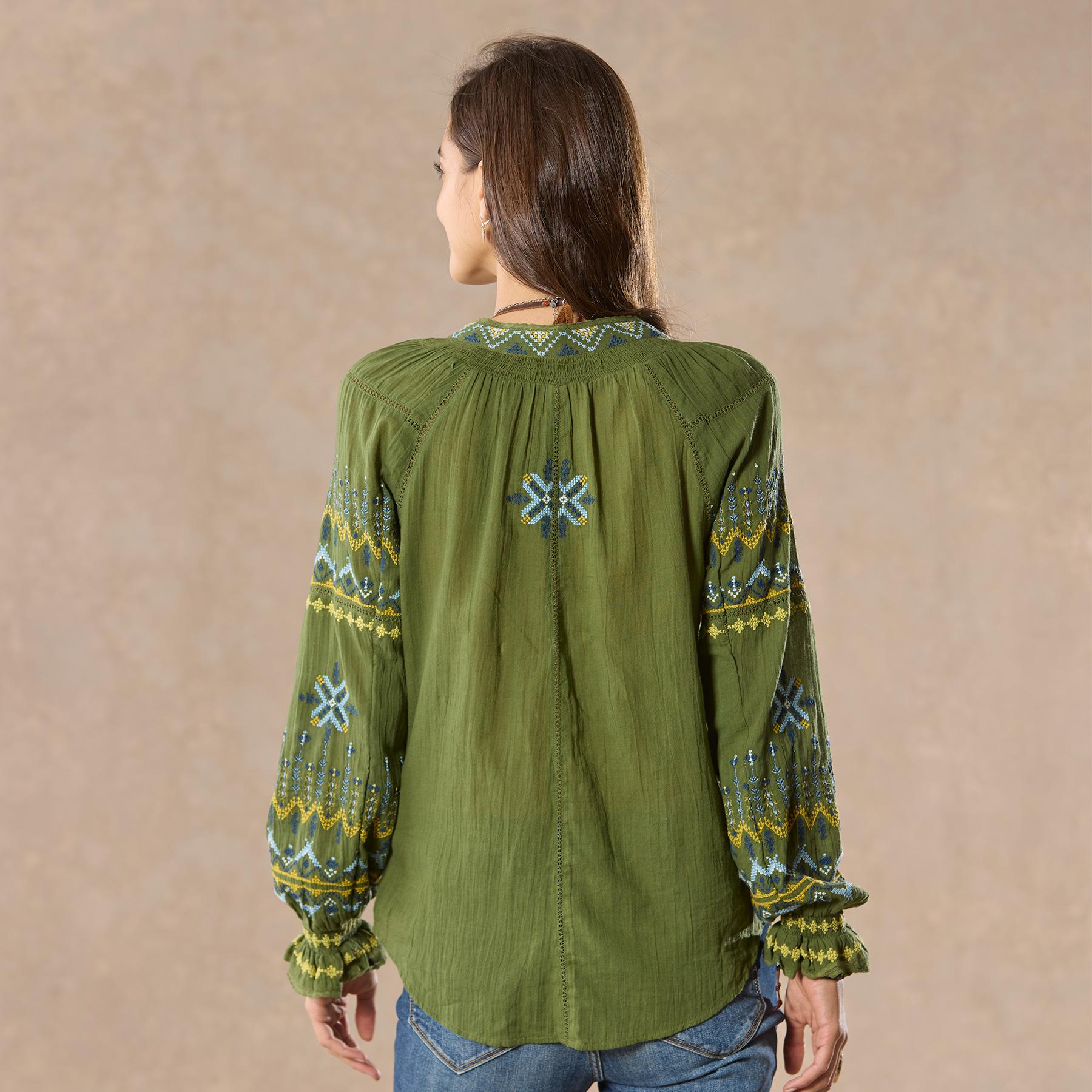 Totora Embroidered Top, Petite