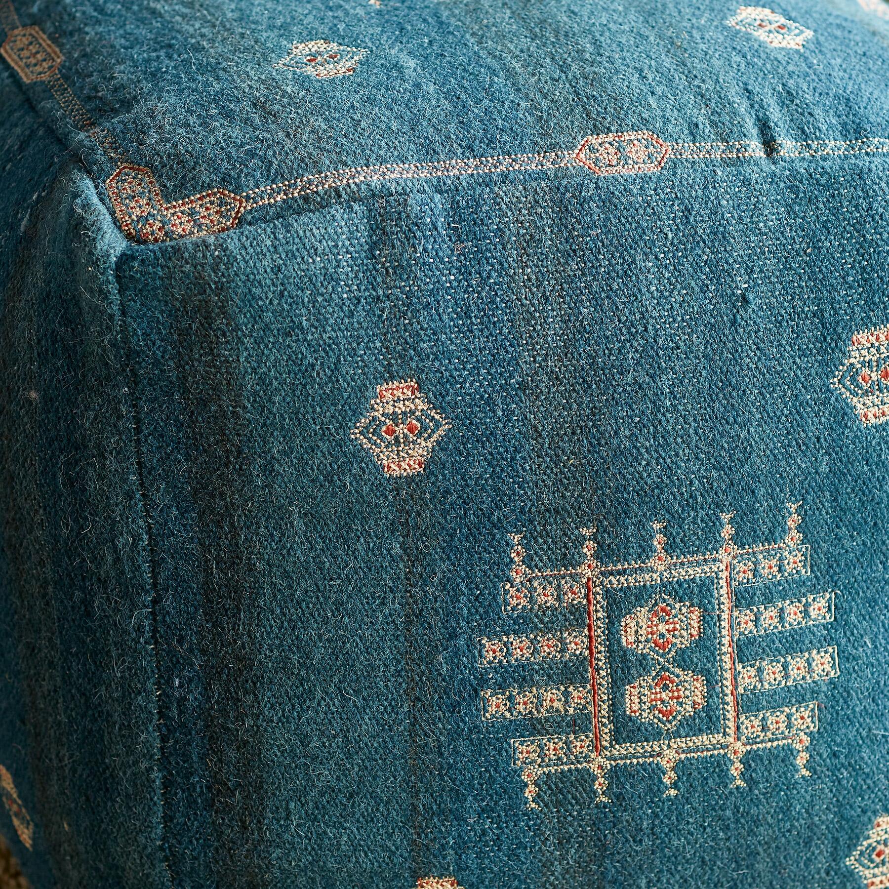 Sunset Ridge Blue Pouf