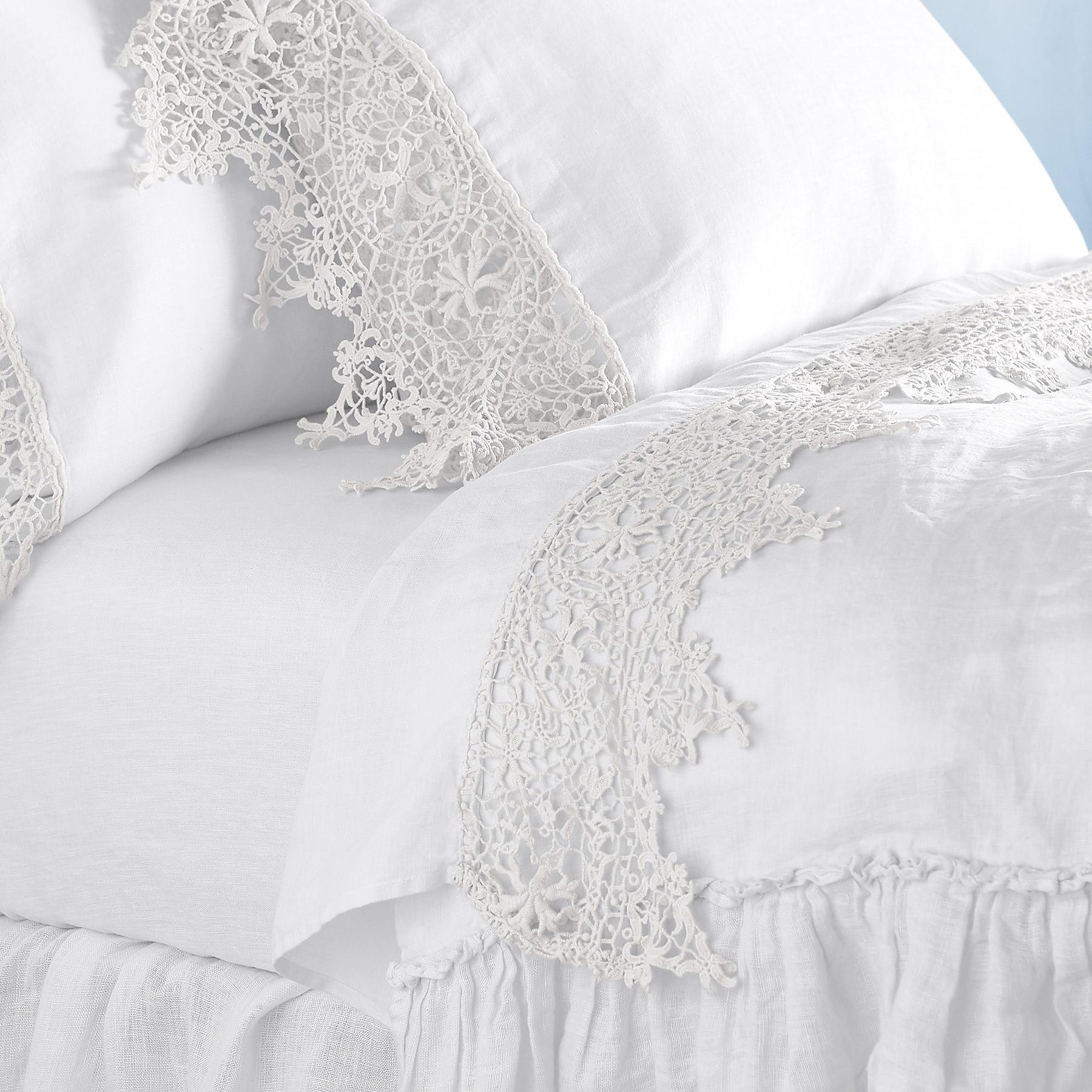 Gossamer Linen Lace Flat Sheet
