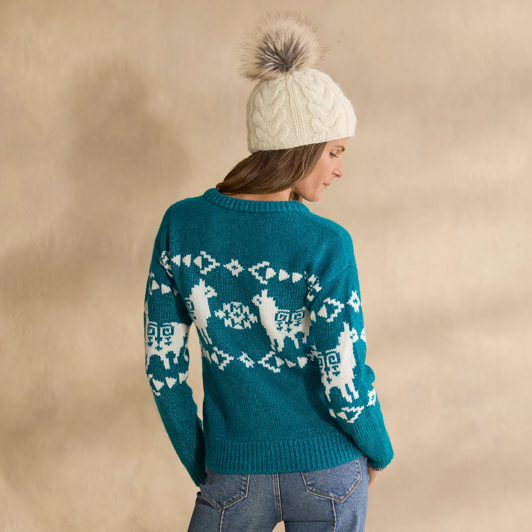 Spirited Llama Sweater, Petite