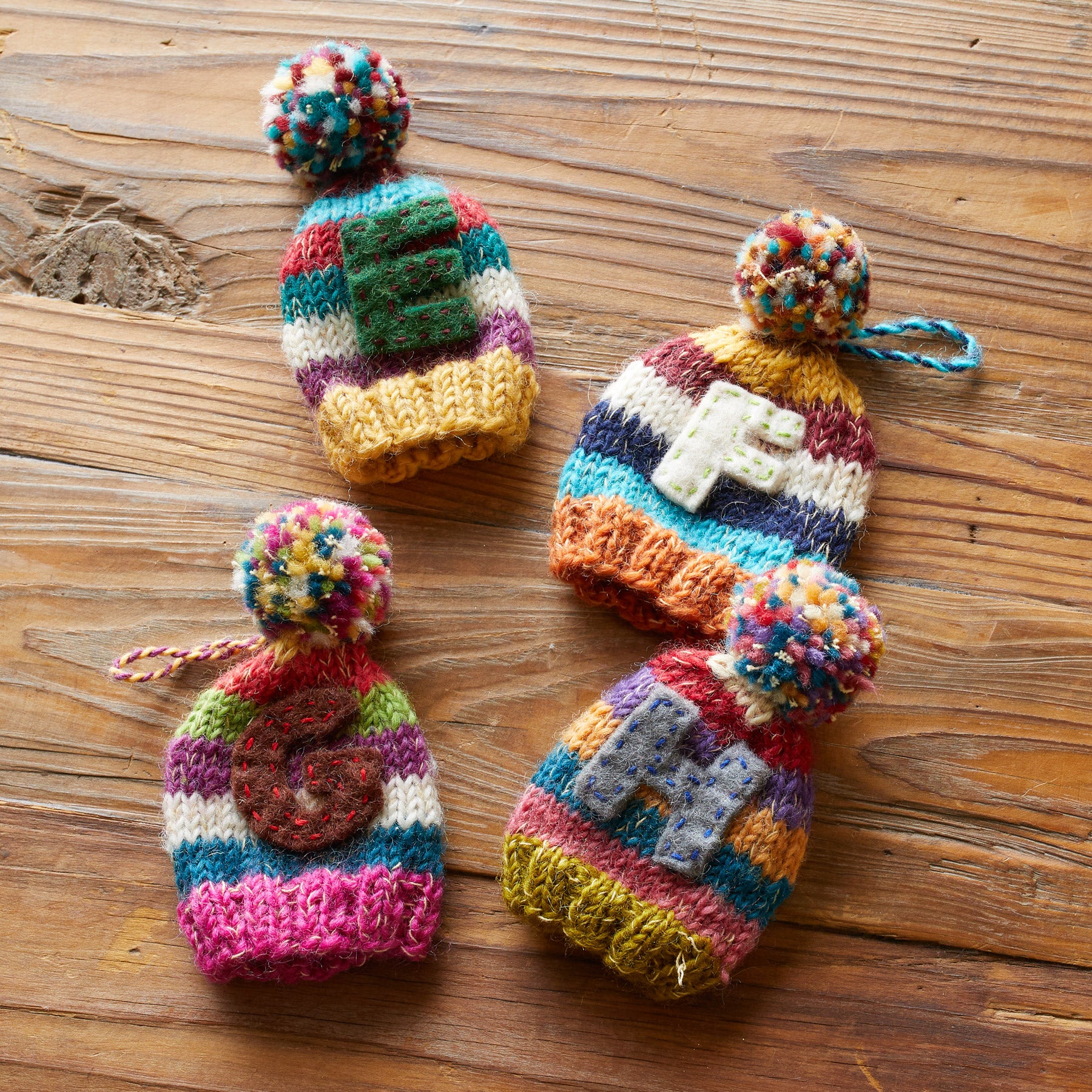 Striped Initial Hat Ornament