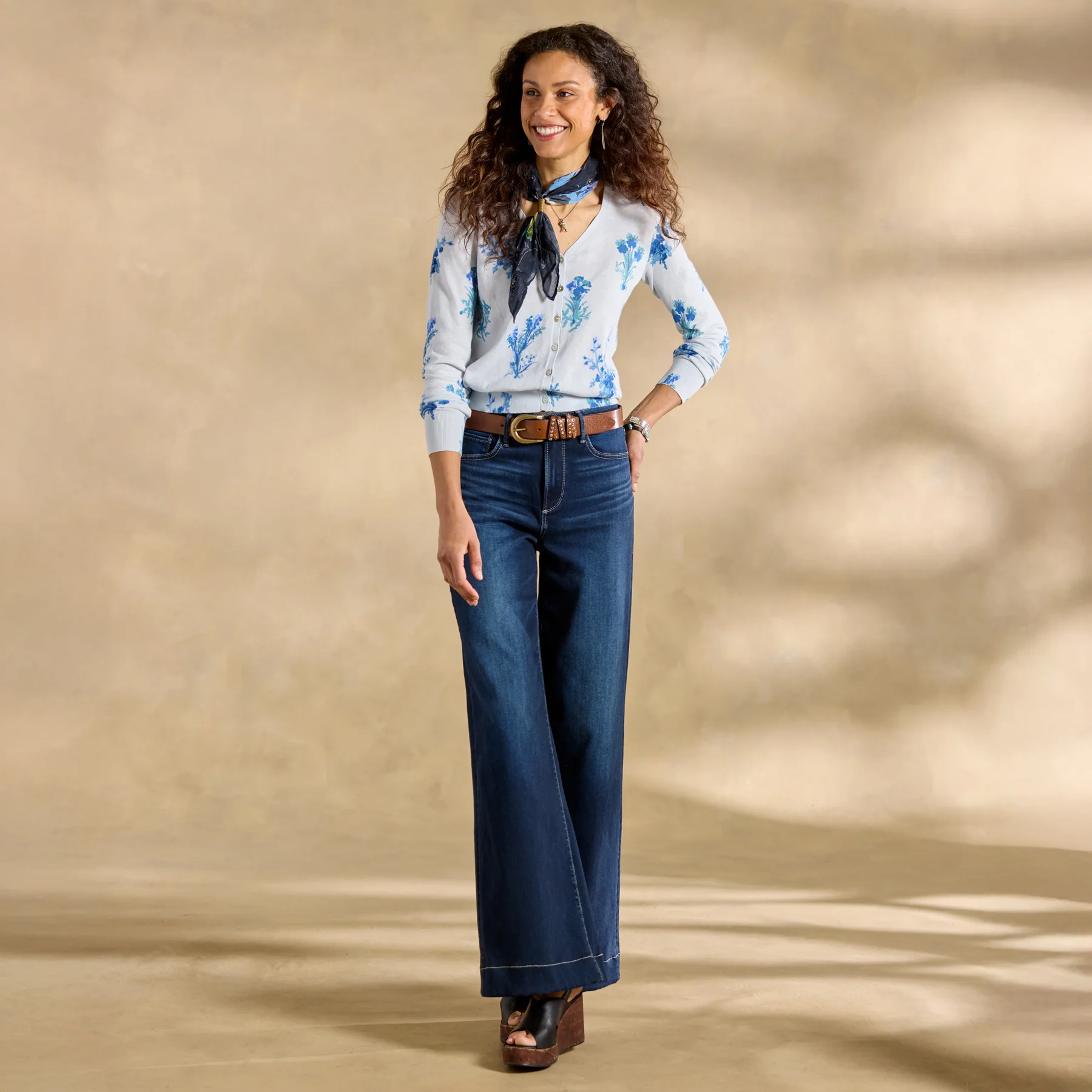 Larkspur Floral Cardigan, Petite