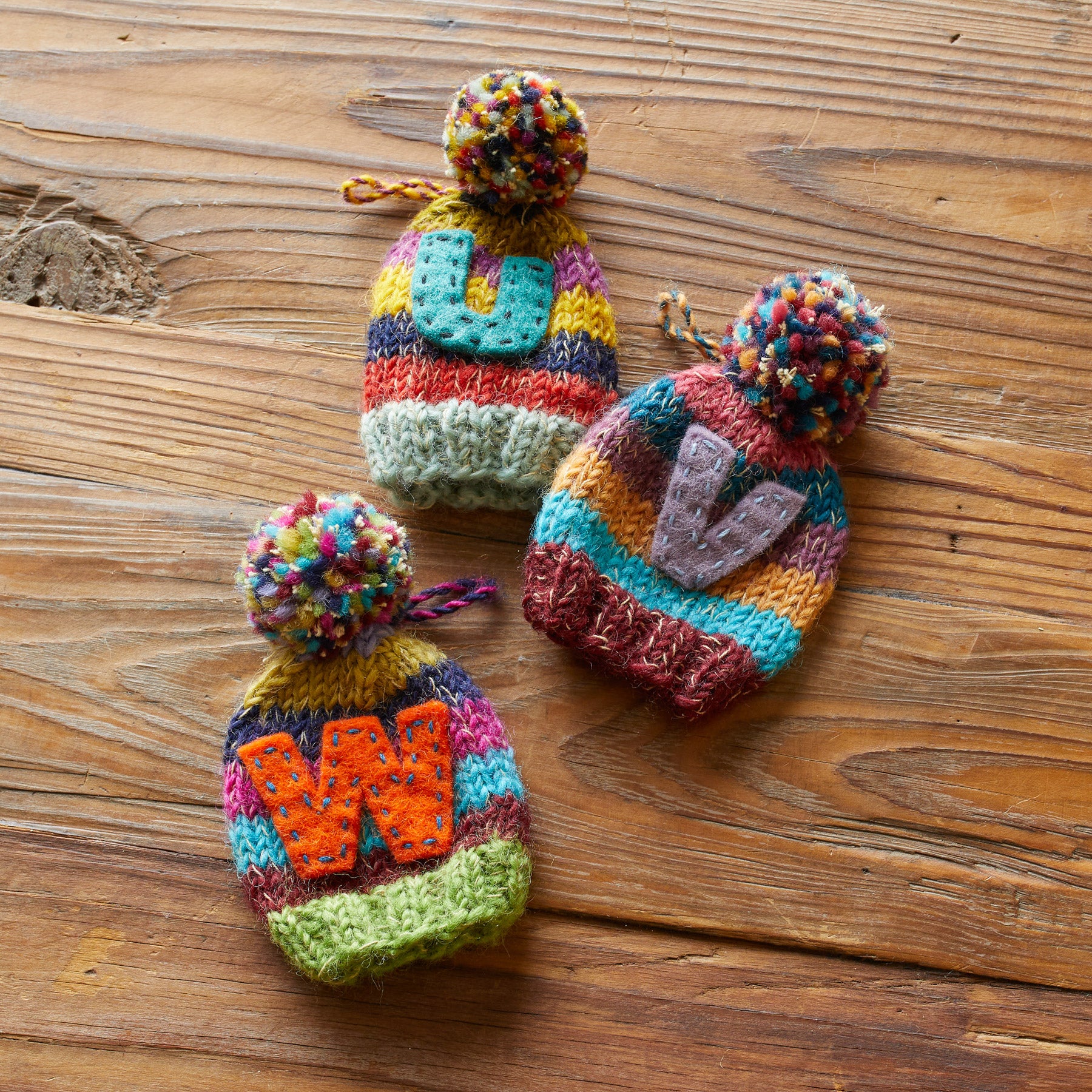 Striped Initial Hat Ornament