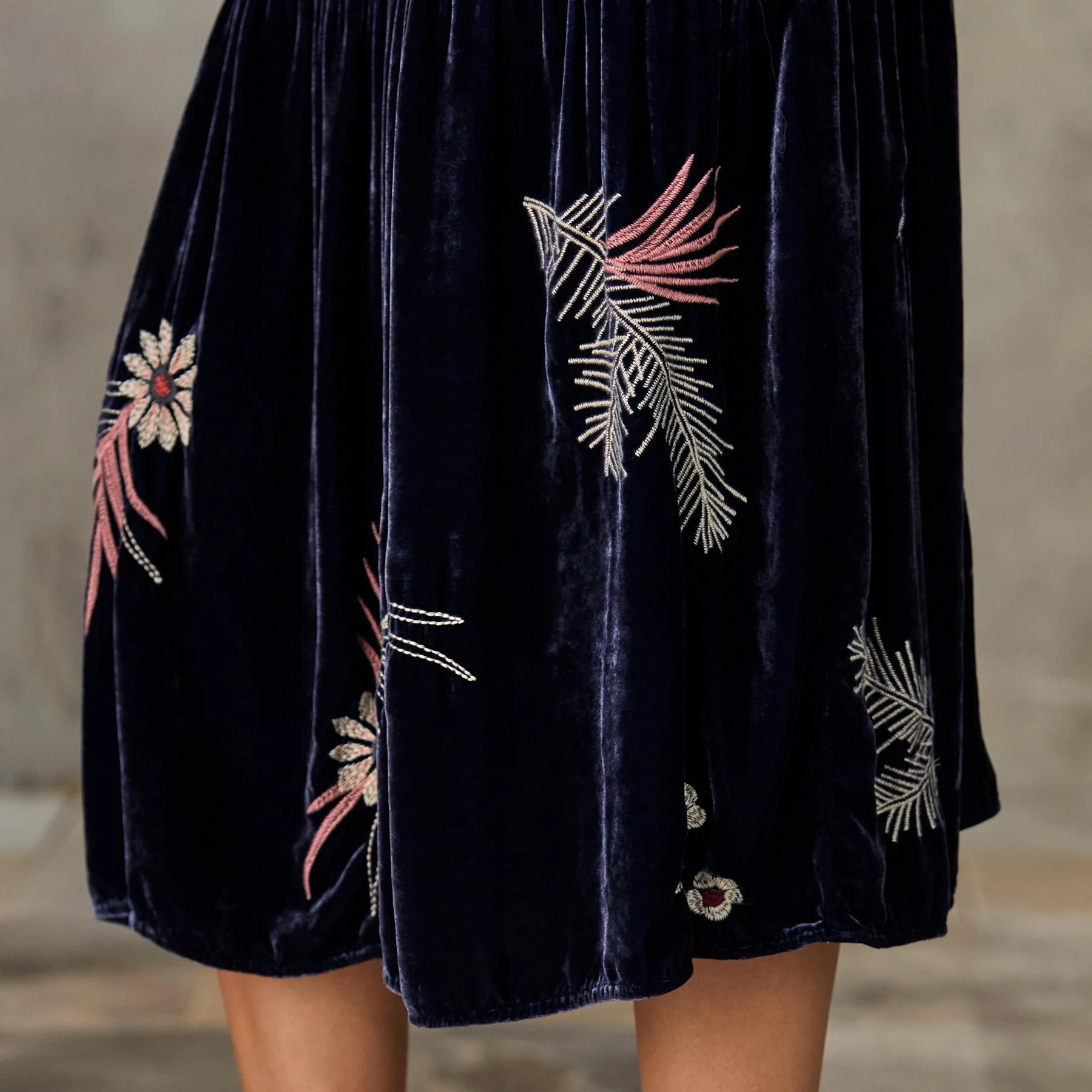 Tiarei Velvet Tiered Dress, Petite