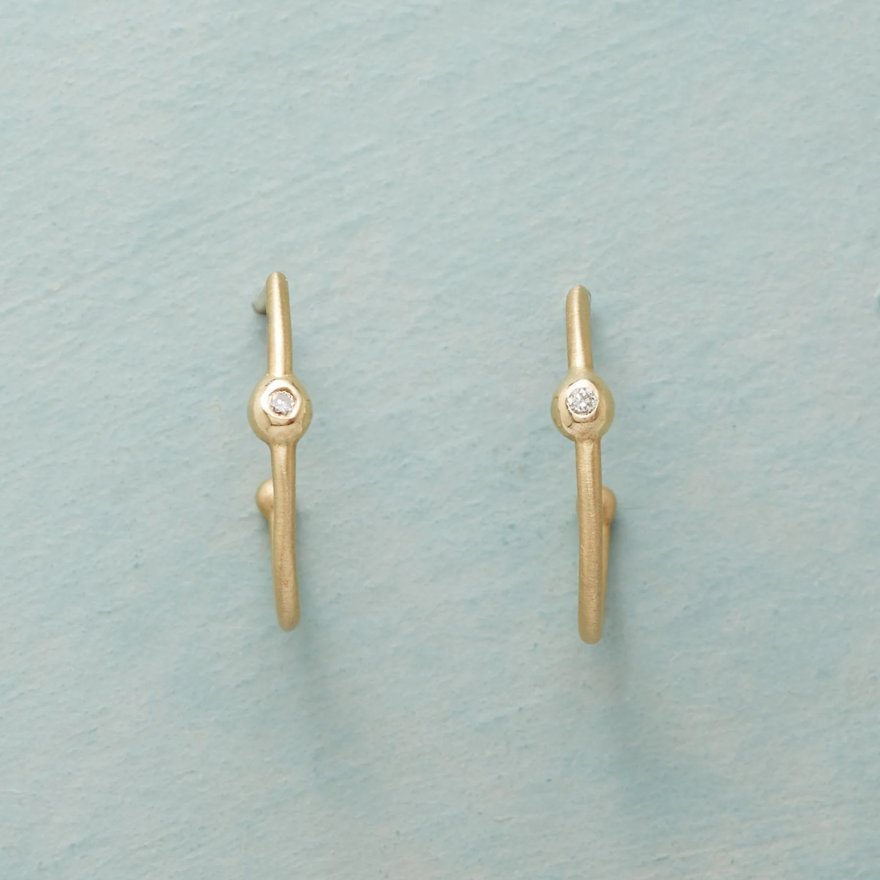 Brushed Up Diamond Hoops