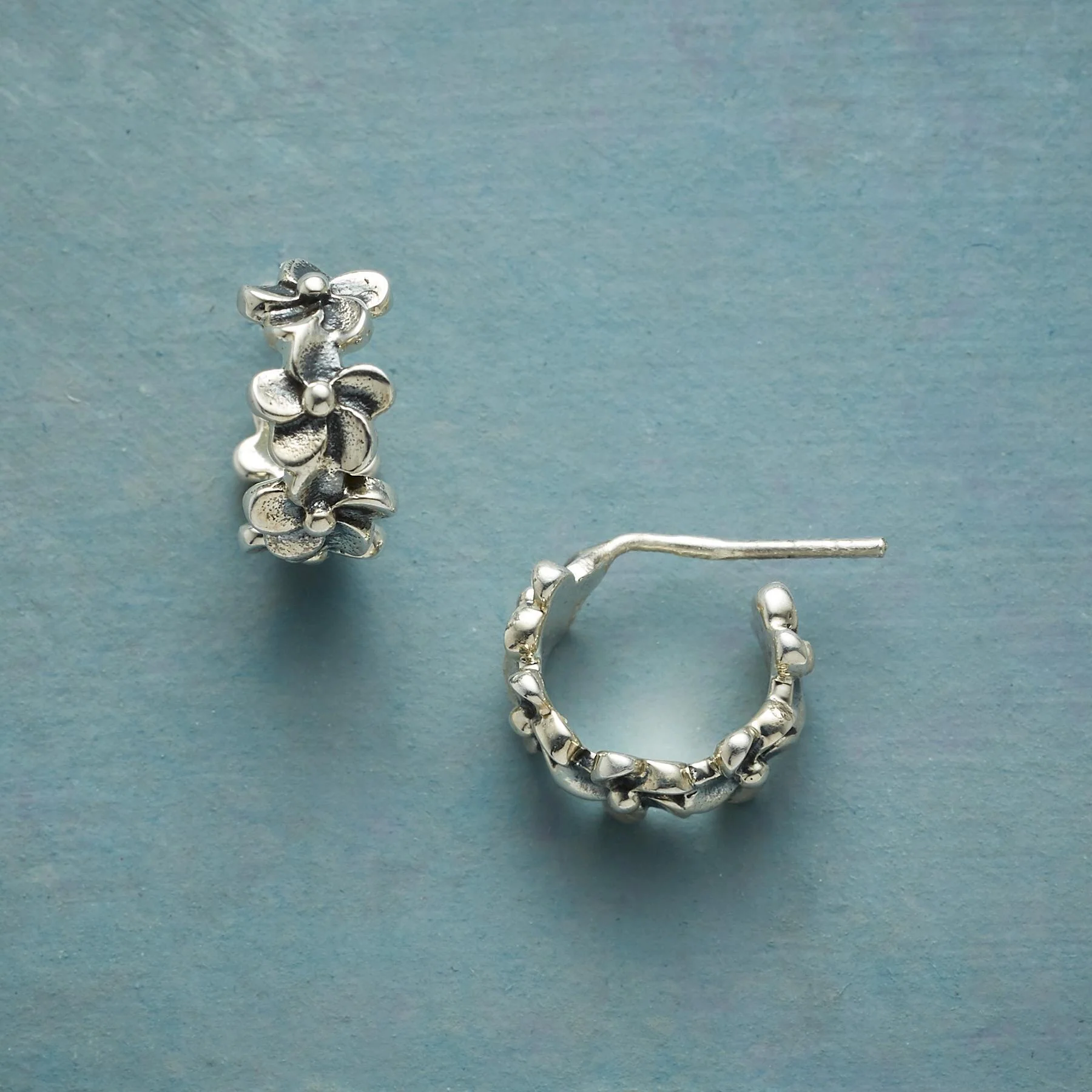 Petite Flower Hoops