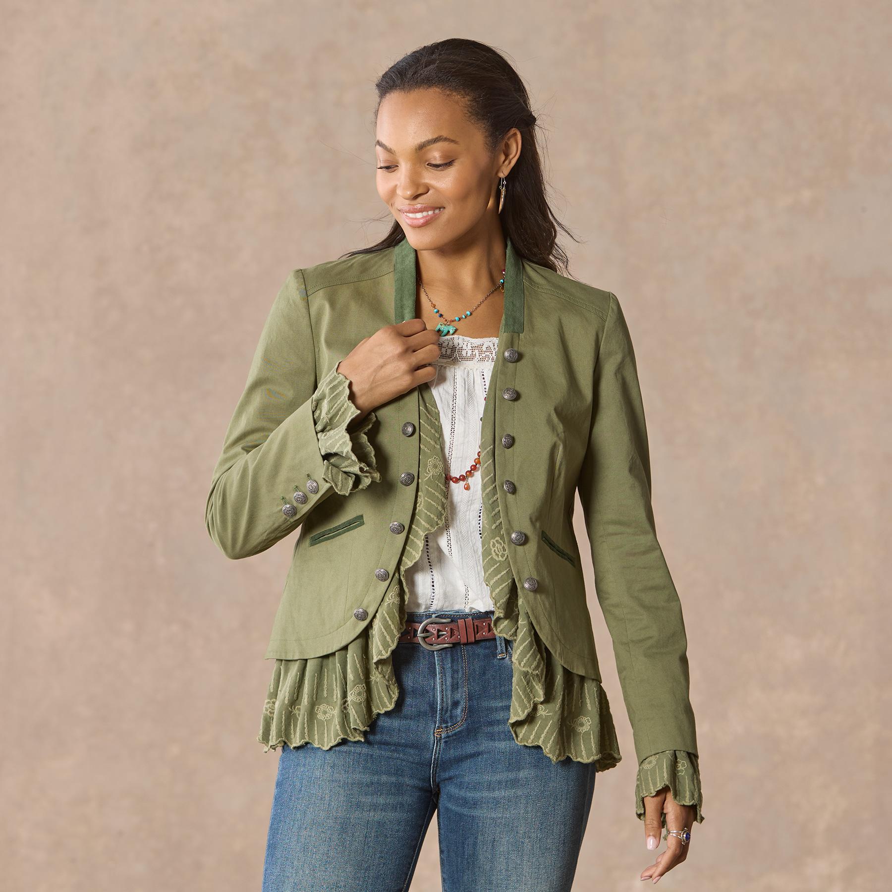 Caroline Ruffle Jacket, Petite