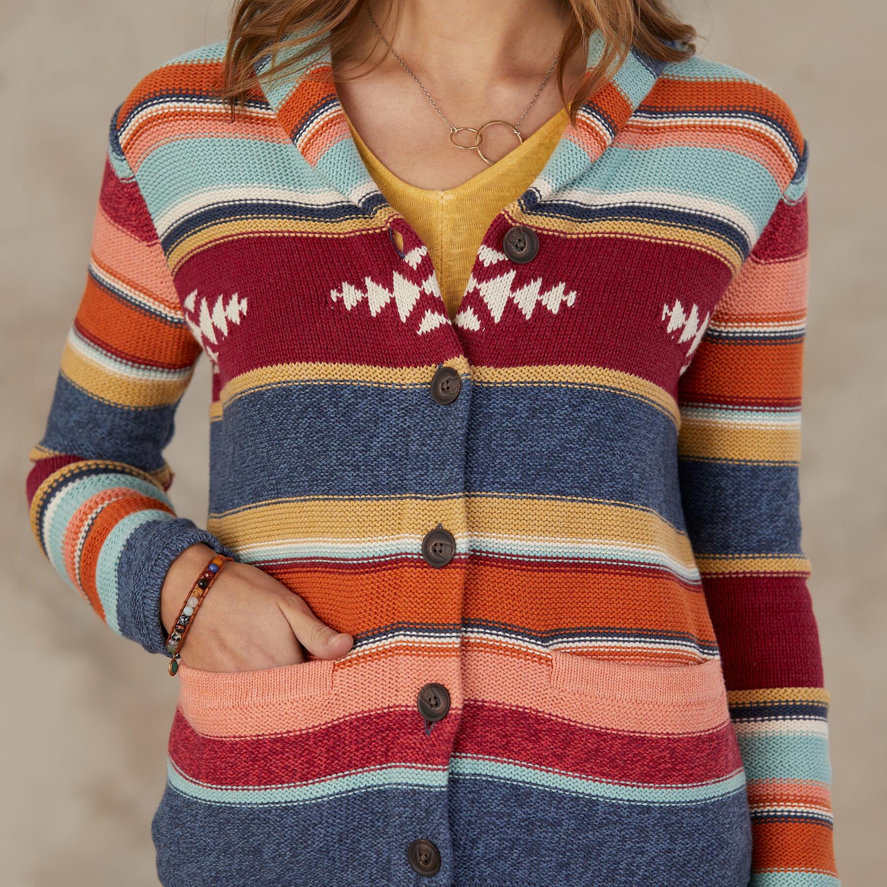 Shawl Collar Stripe Cardigan