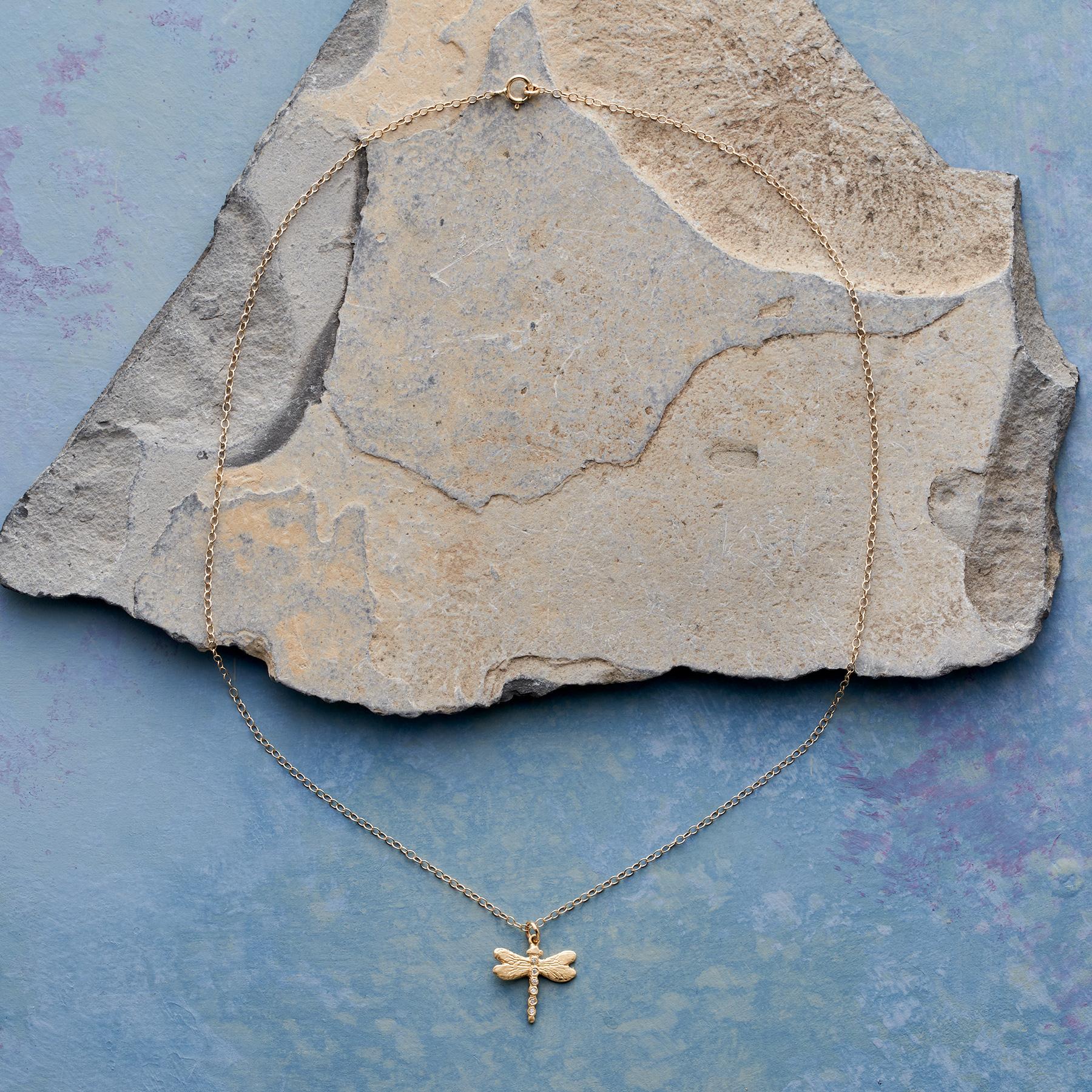 Diamond Dragonfly Necklace