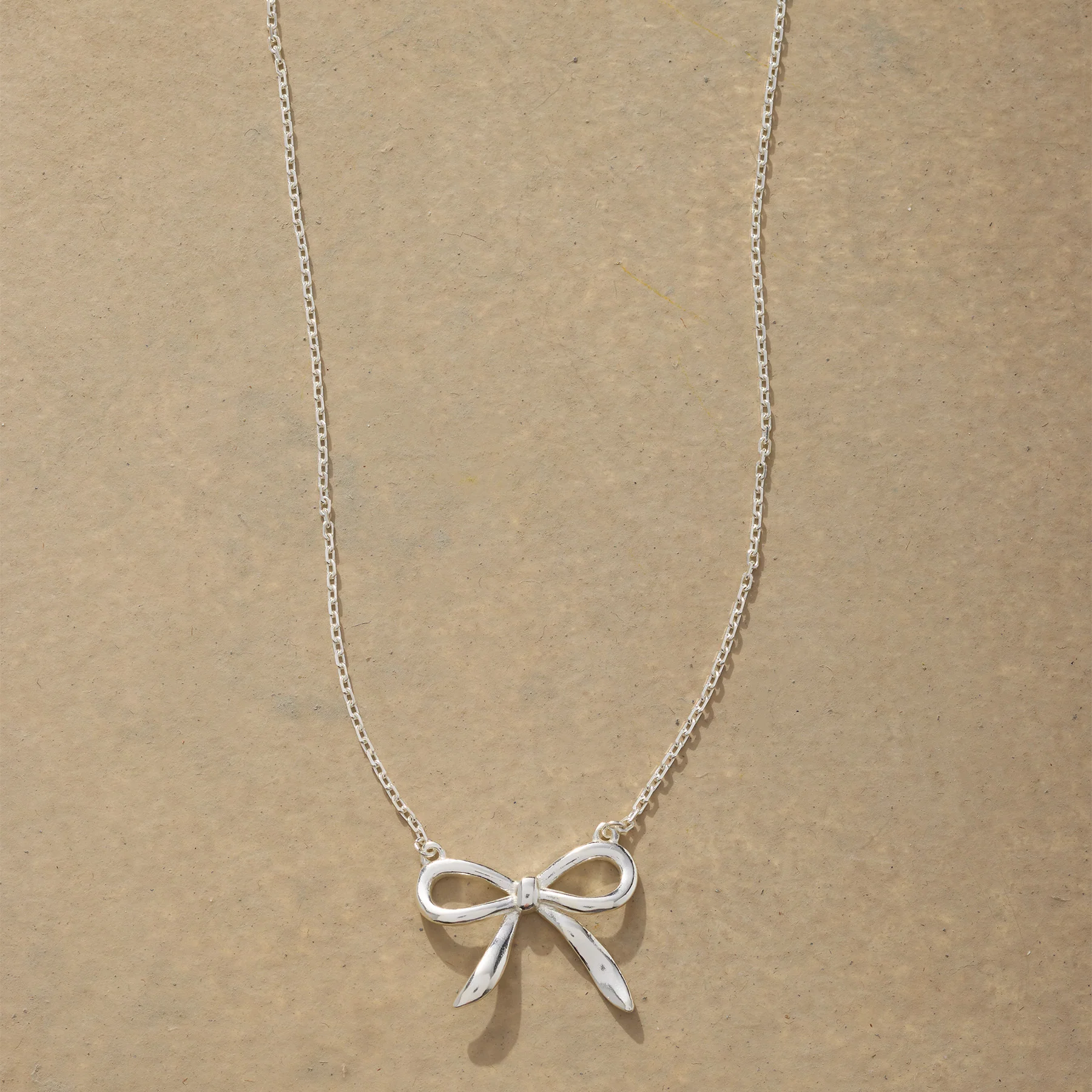 Silver Bow Necklace