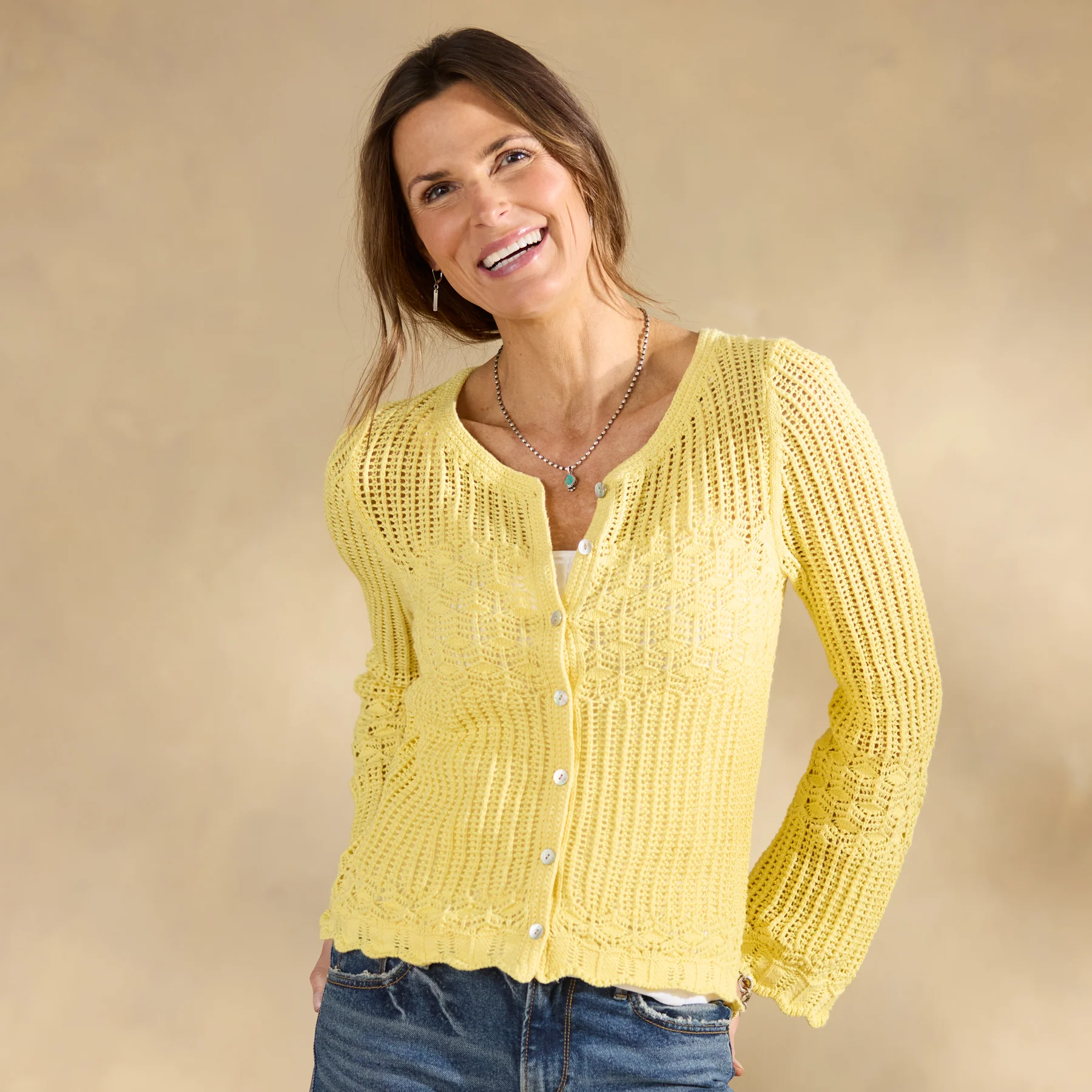 Cassatt Pointelle Cardigan, Petite
