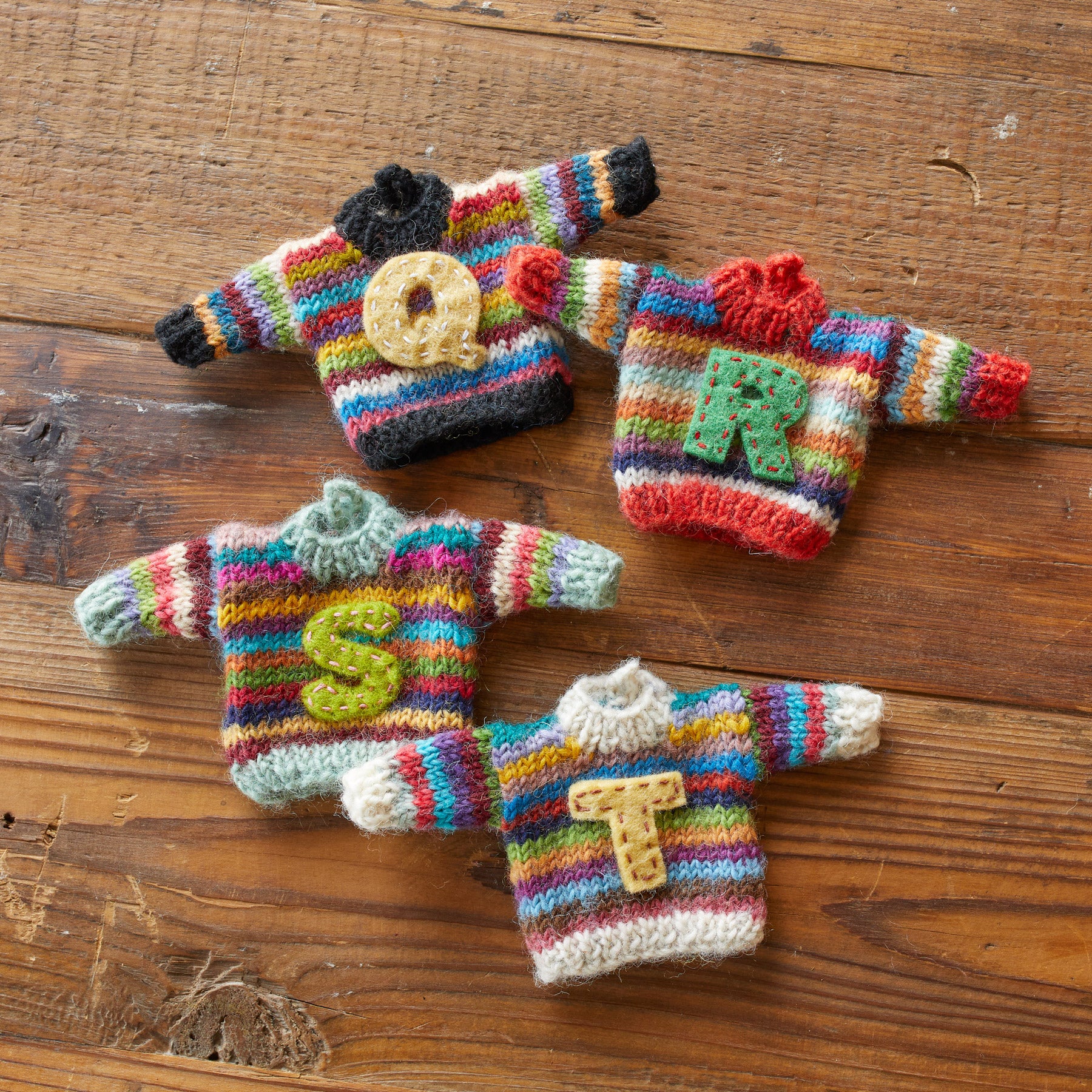 Striped Initial Sweater Ornament