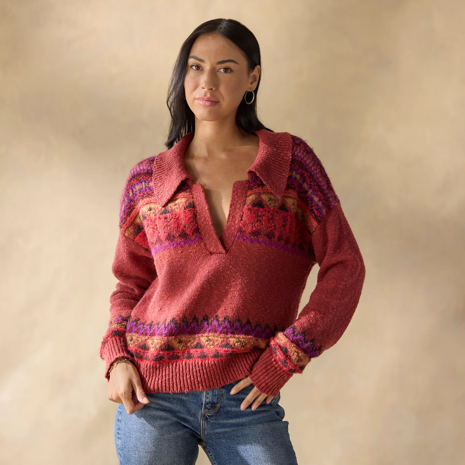 Calder Fair Isle Sweater, Petite