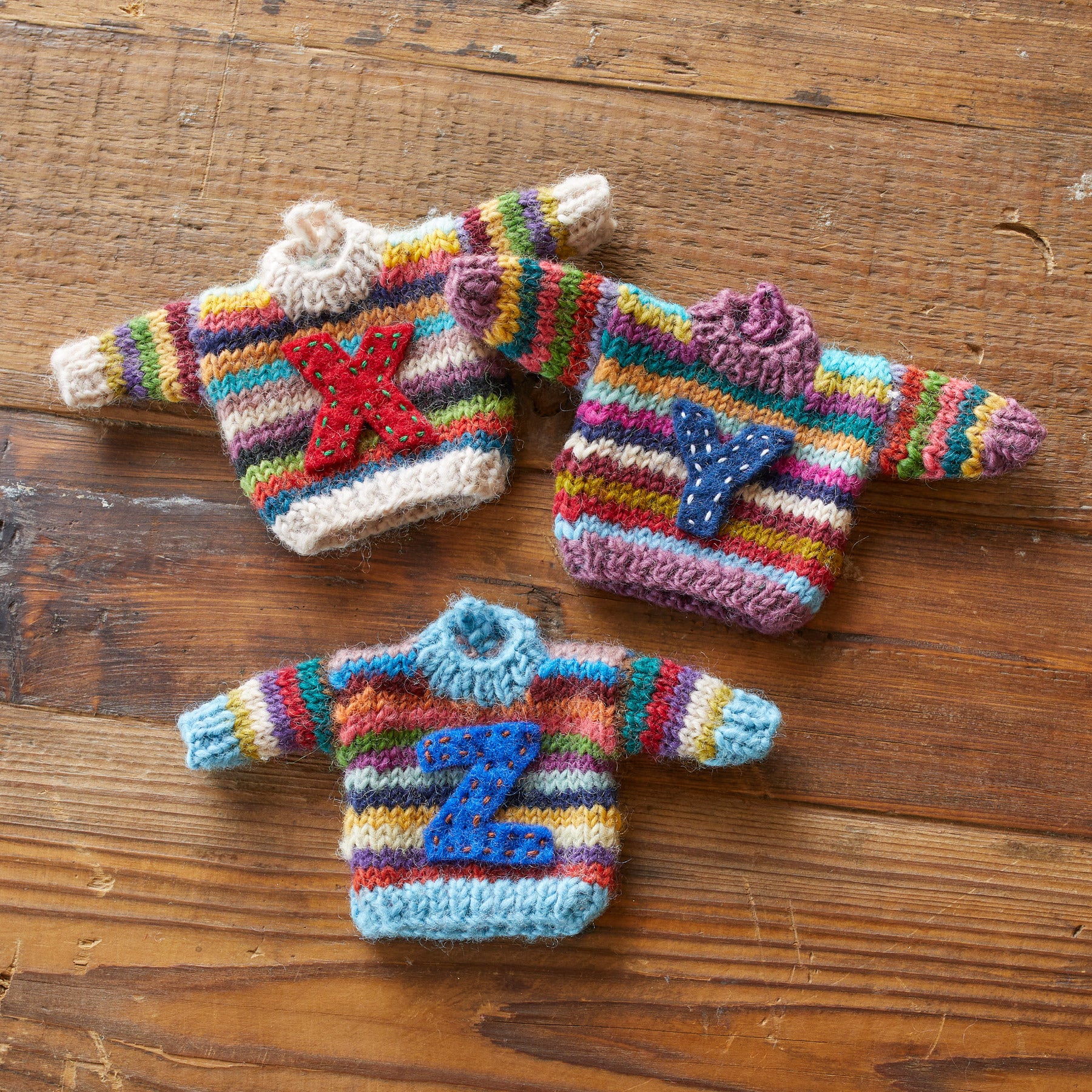 Striped Initial Sweater Ornament