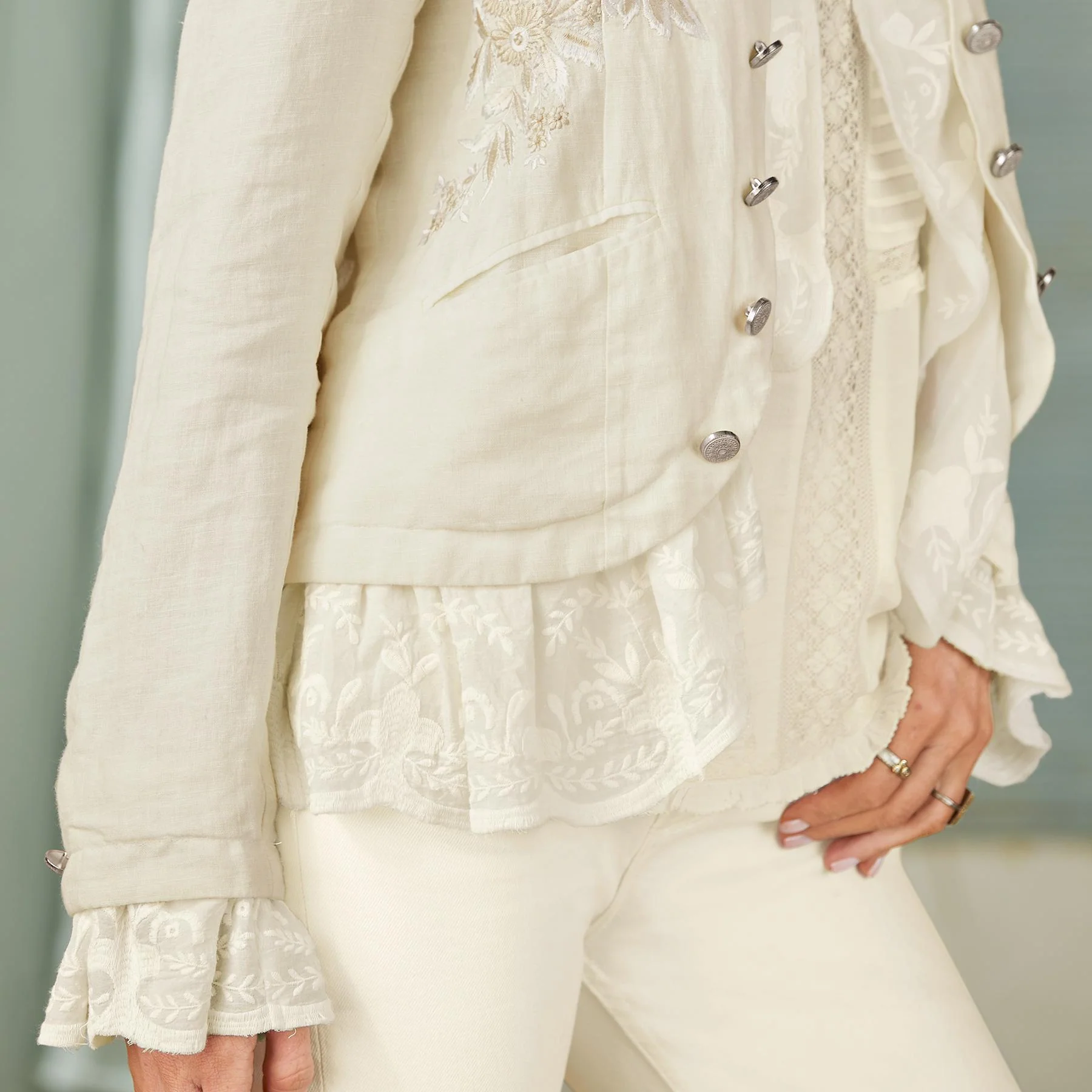 Adella Ruffle Jacket, Petite