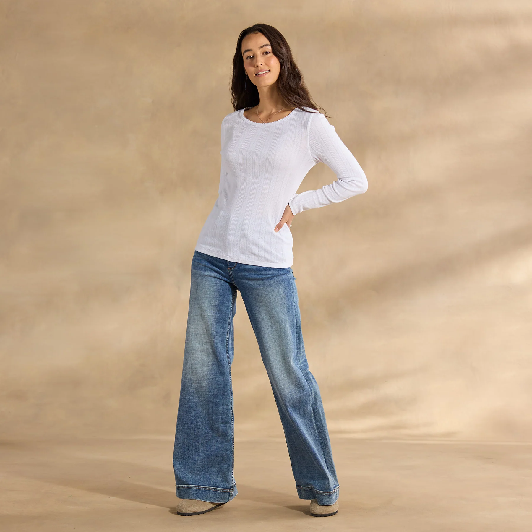 Perfect Pointelle Crewneck