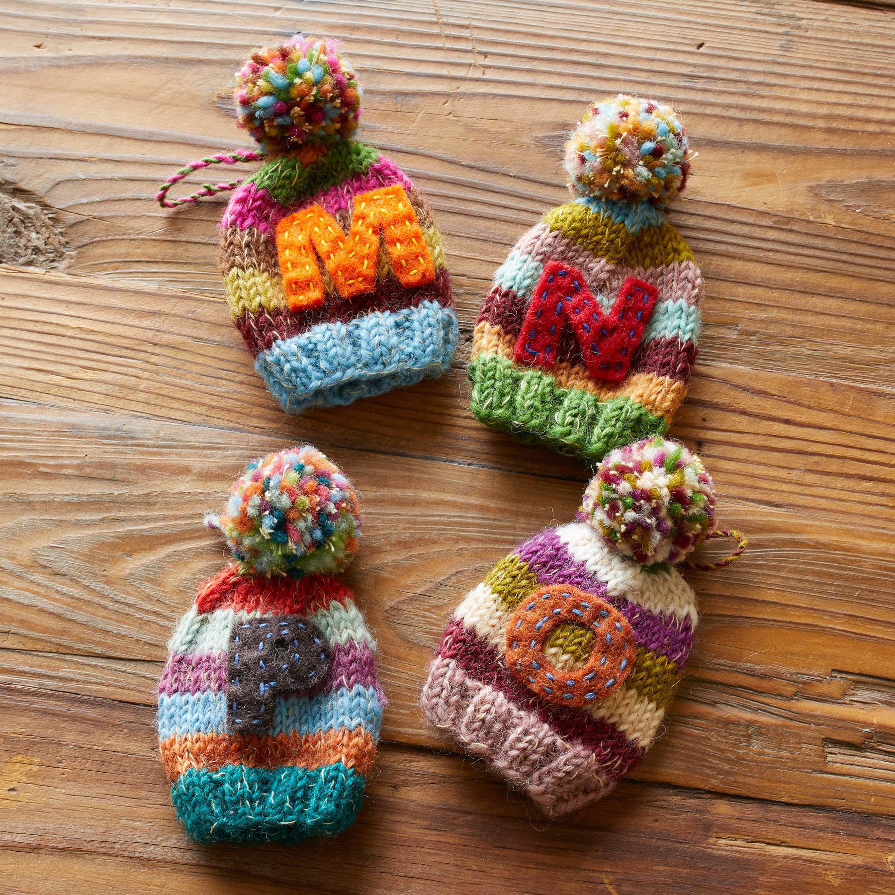 Striped Initial Hat Ornament