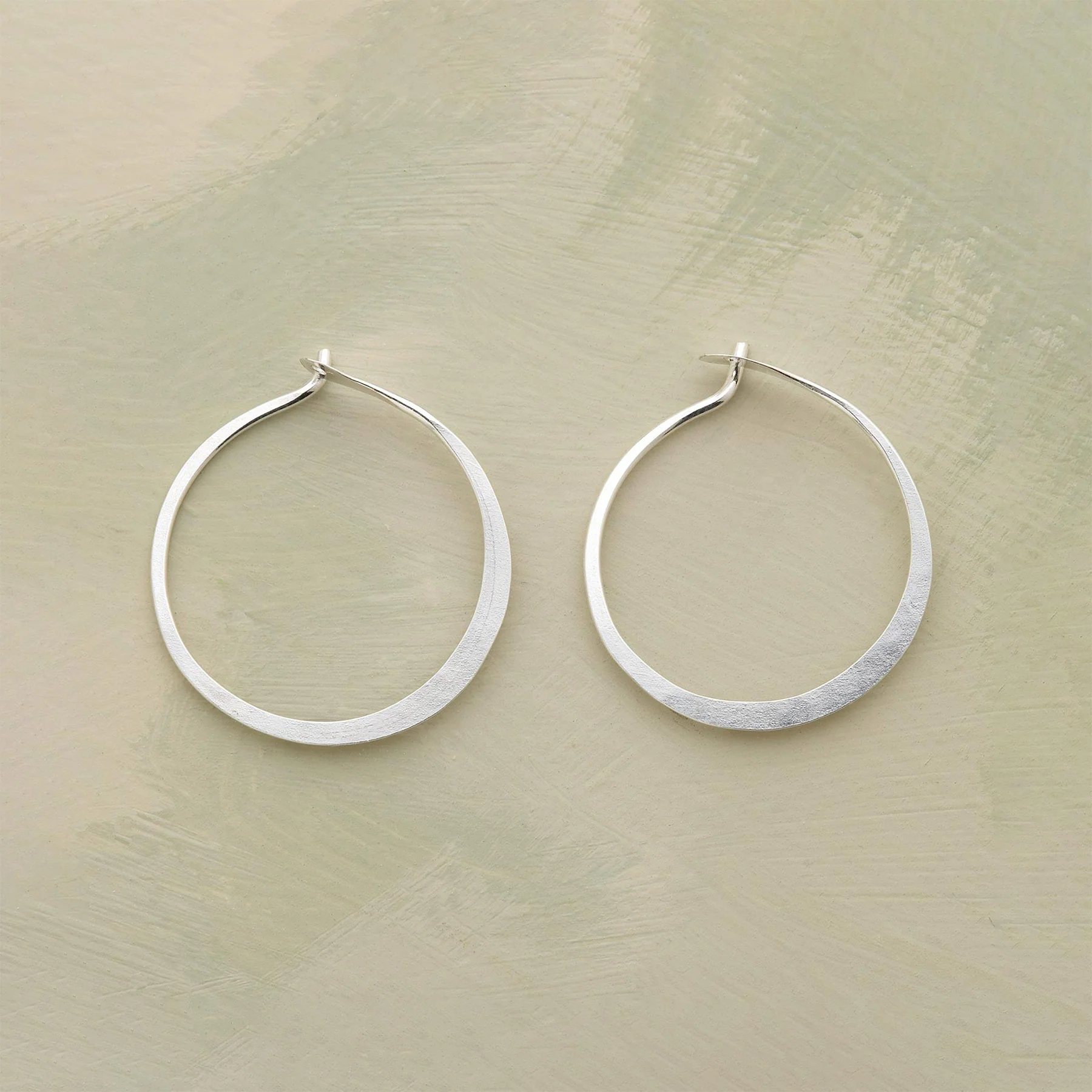 Small Hand-Forged Sterling Hoops