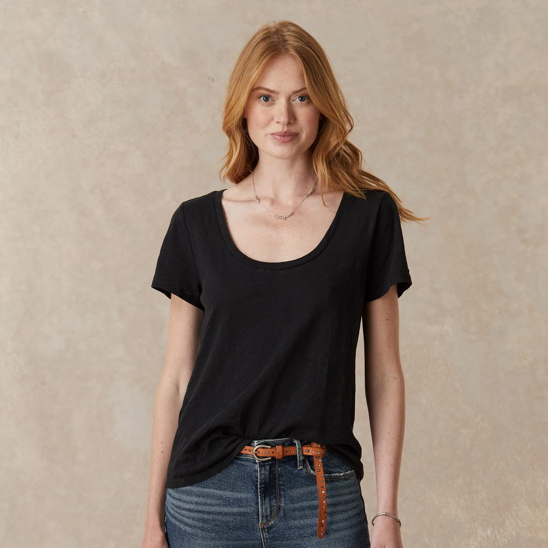 Ultimate Airy Slub Scoopneck Tee, Petite