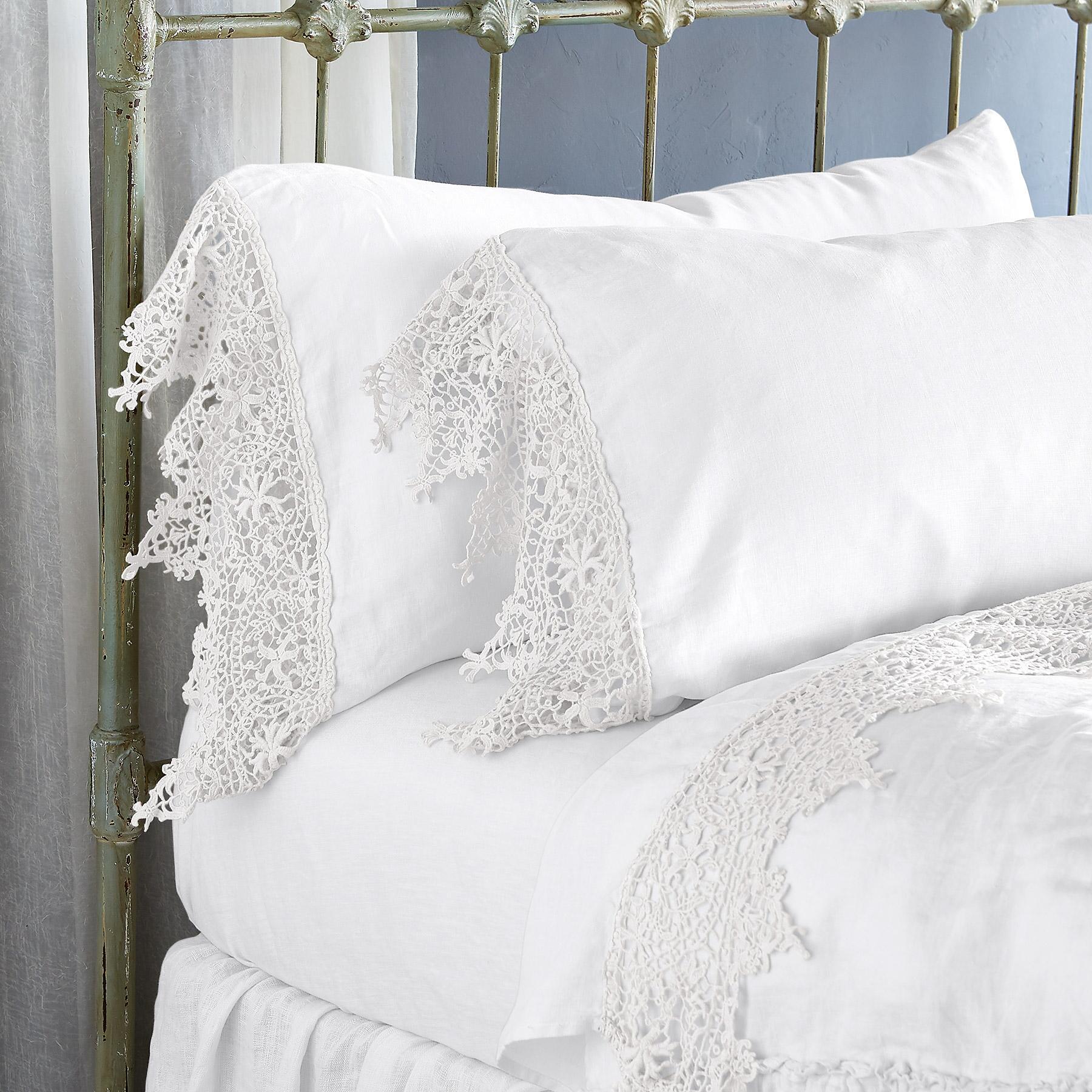 Gossamer Linen Lace Pillowcase