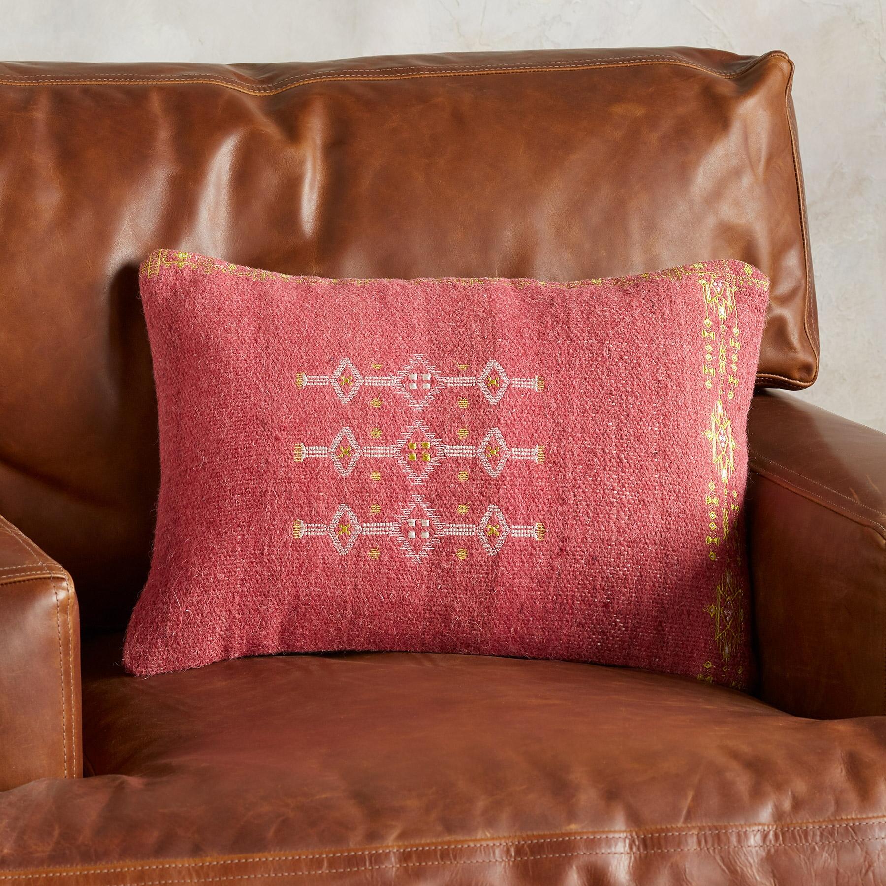 Sunset Ridge Red Bolster Pillow