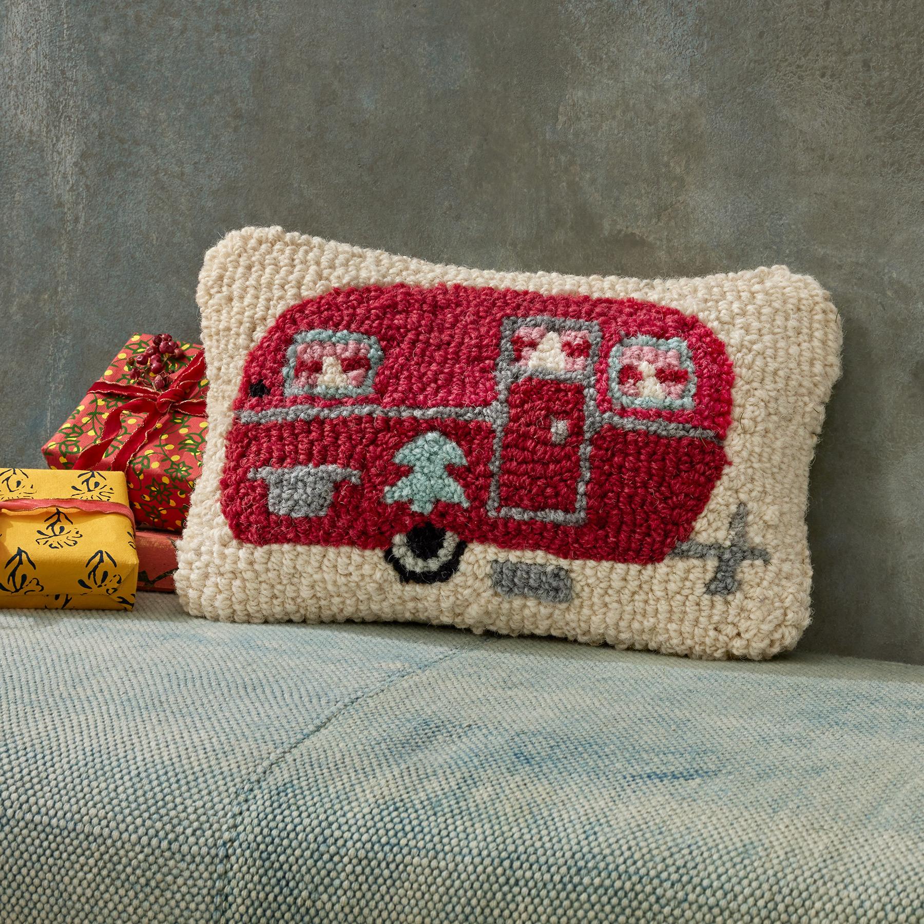Crimson Camper Mini Pillow