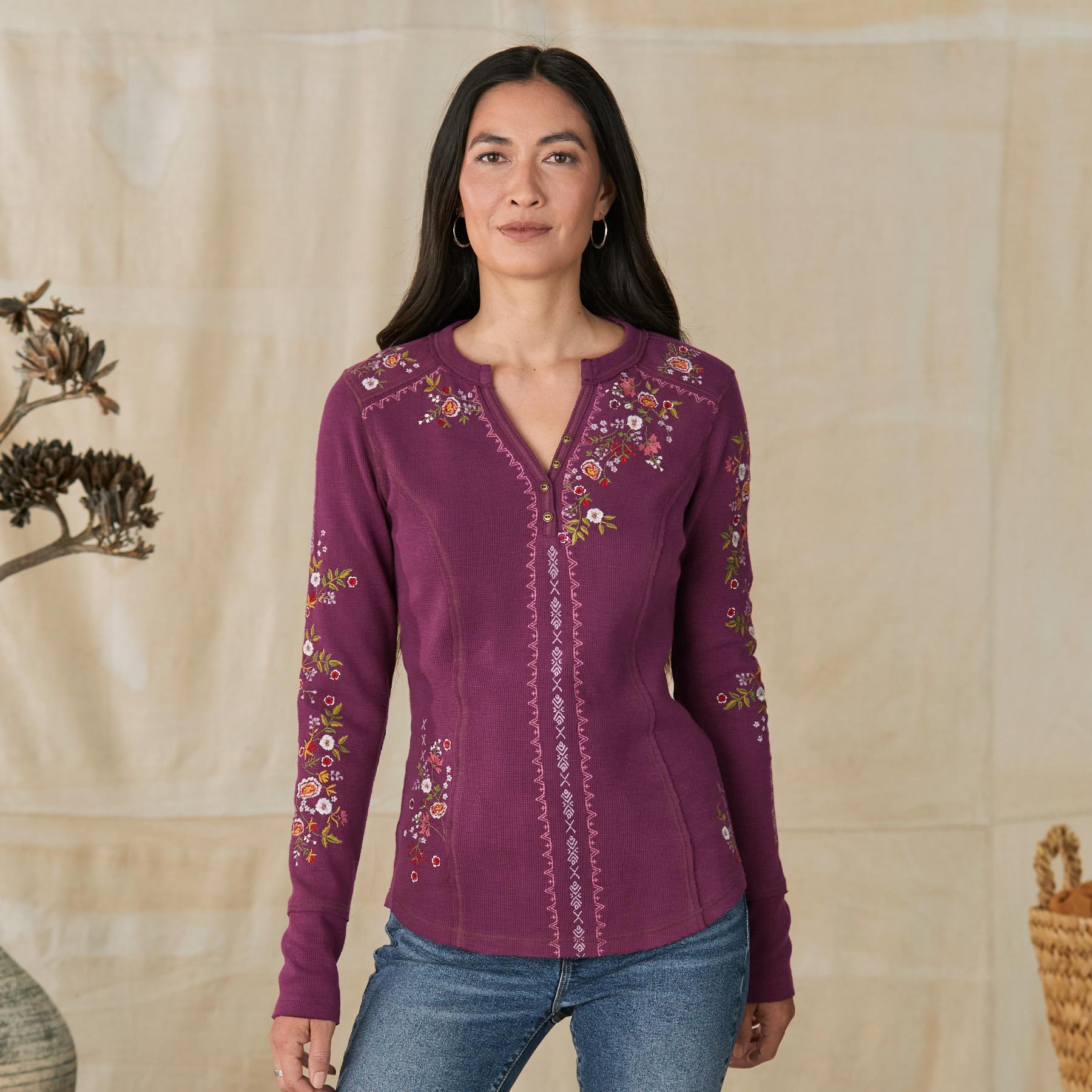 Fayette Floral Henley, Petite