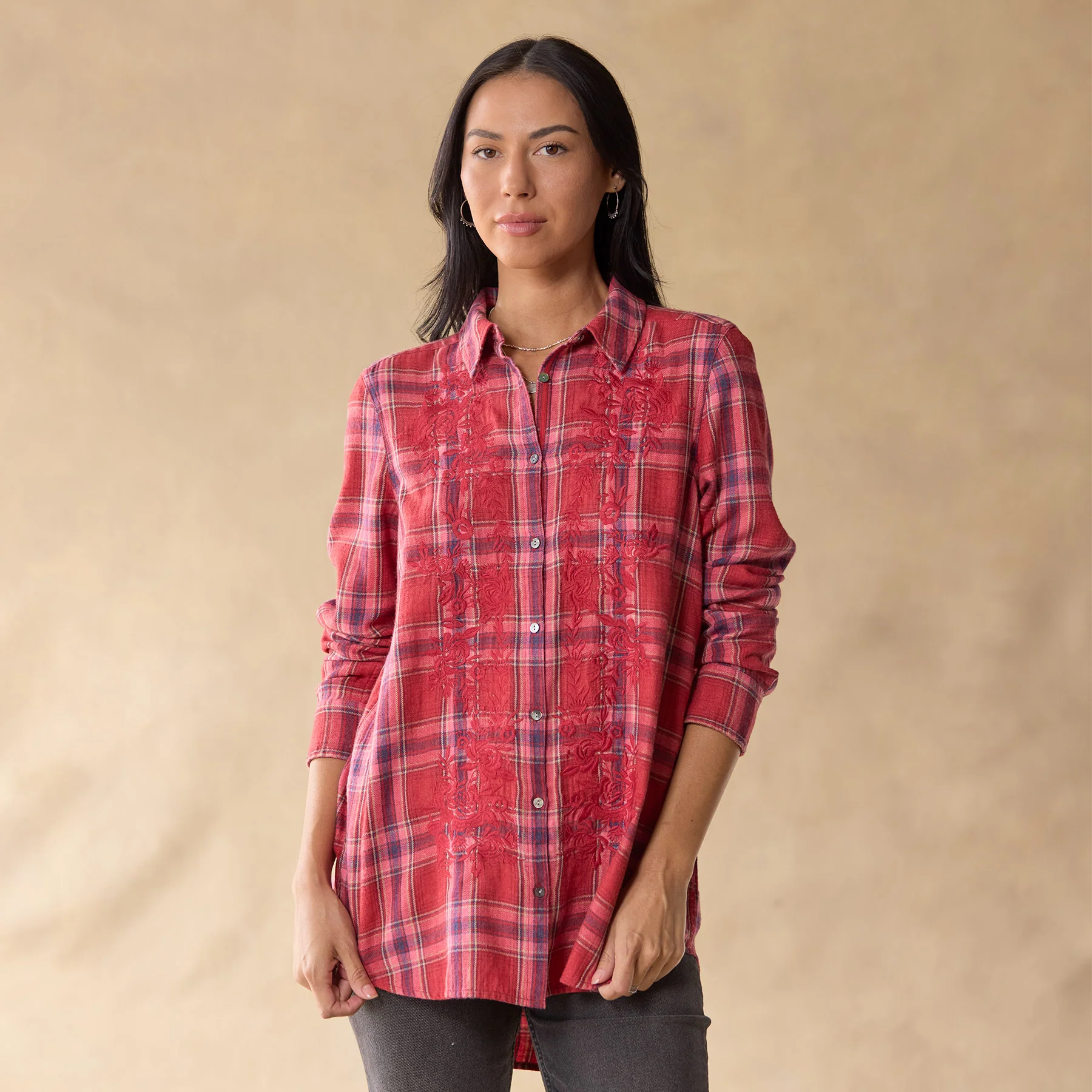 Amadi Plaid Tunic