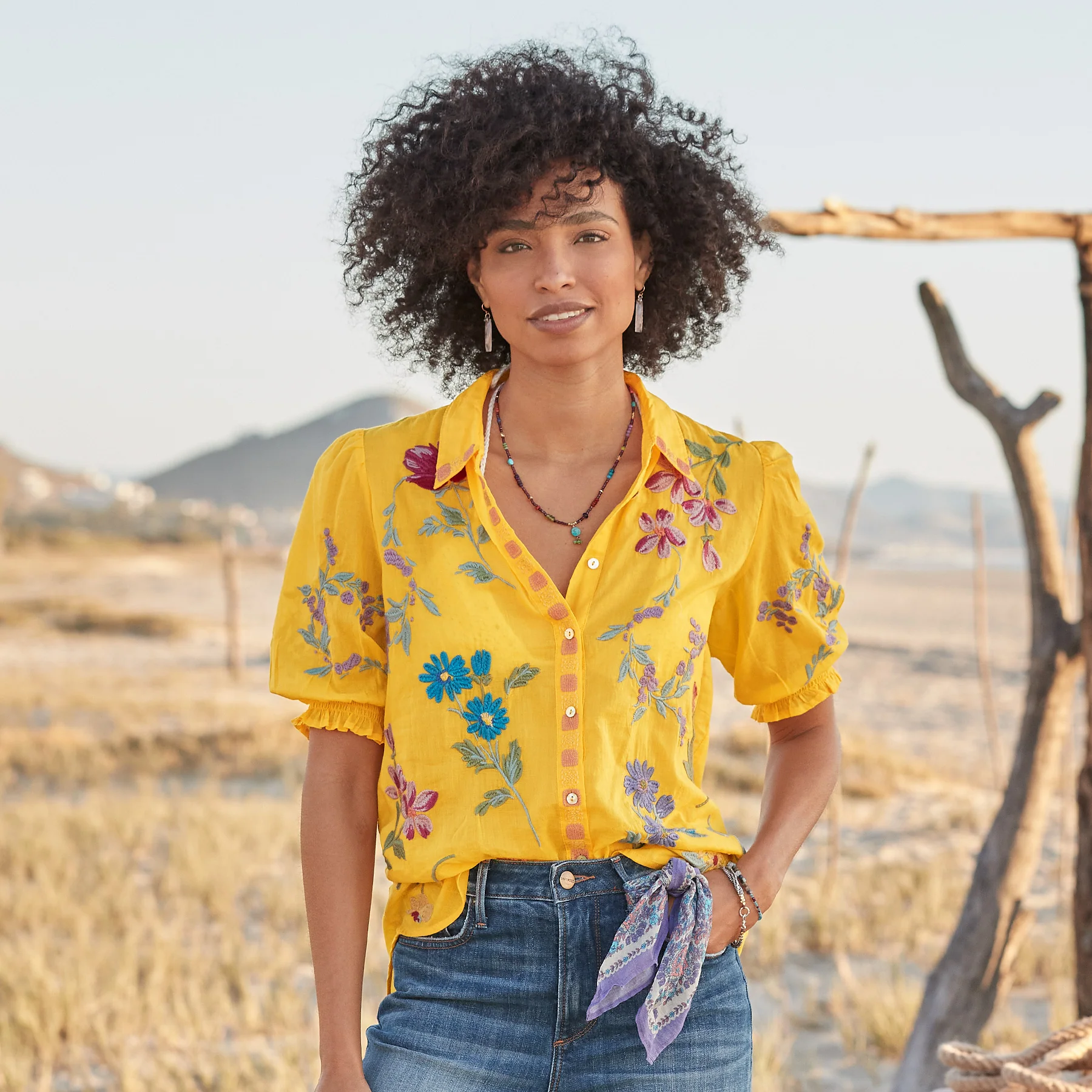 Evangelina Smocked Shirt