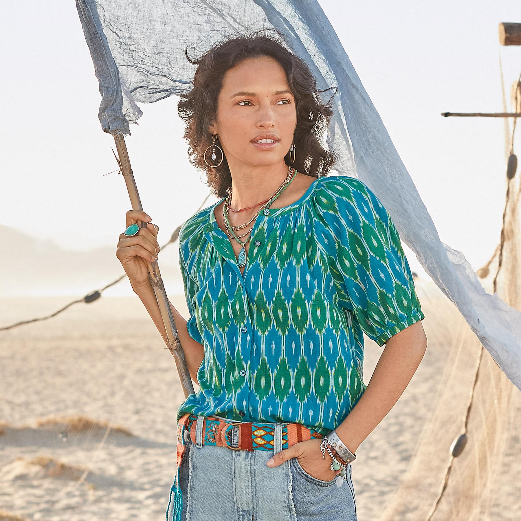 Graceful Days Ikat Top, Petite