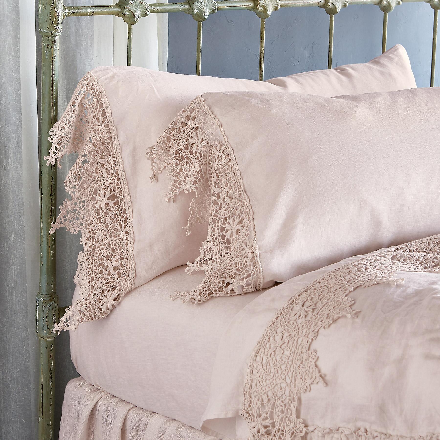 Gossamer Linen Lace Pillowcase