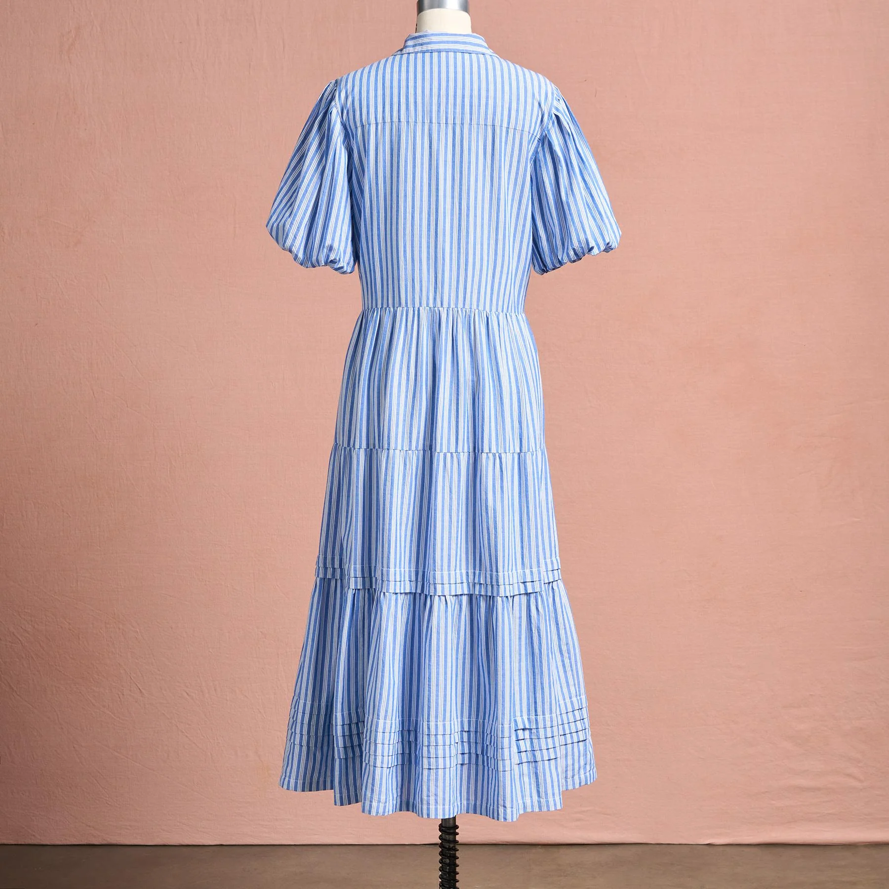 Abrielle Striped Shirt Dress