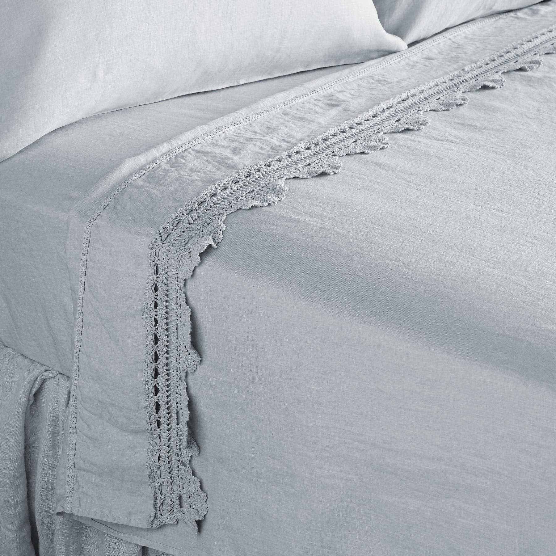 Gossamer Linen Crochet Flat Sheet