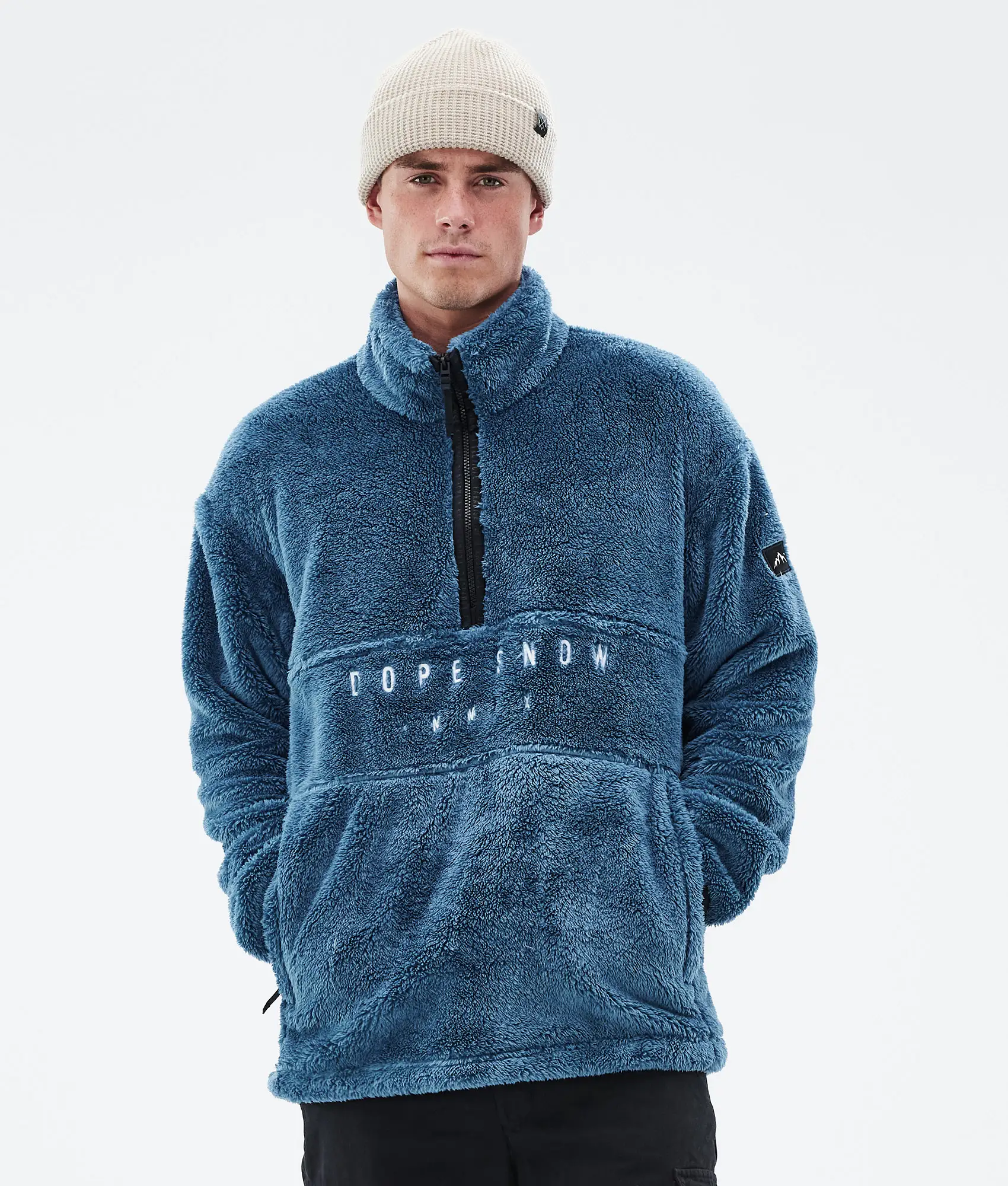 Pile Fleece Sweater Men Blue Steel