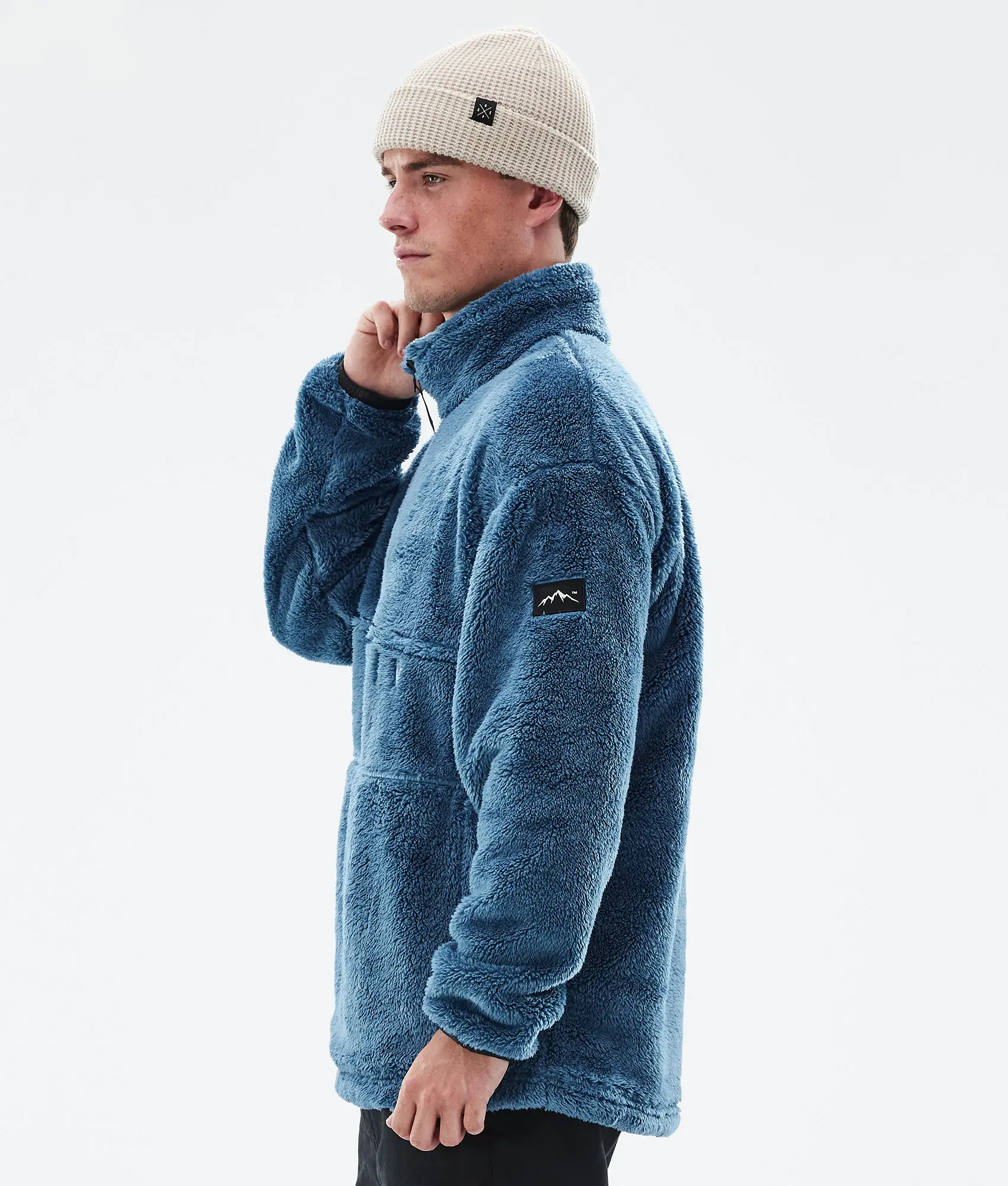 Pile Fleece Sweater Men Blue Steel