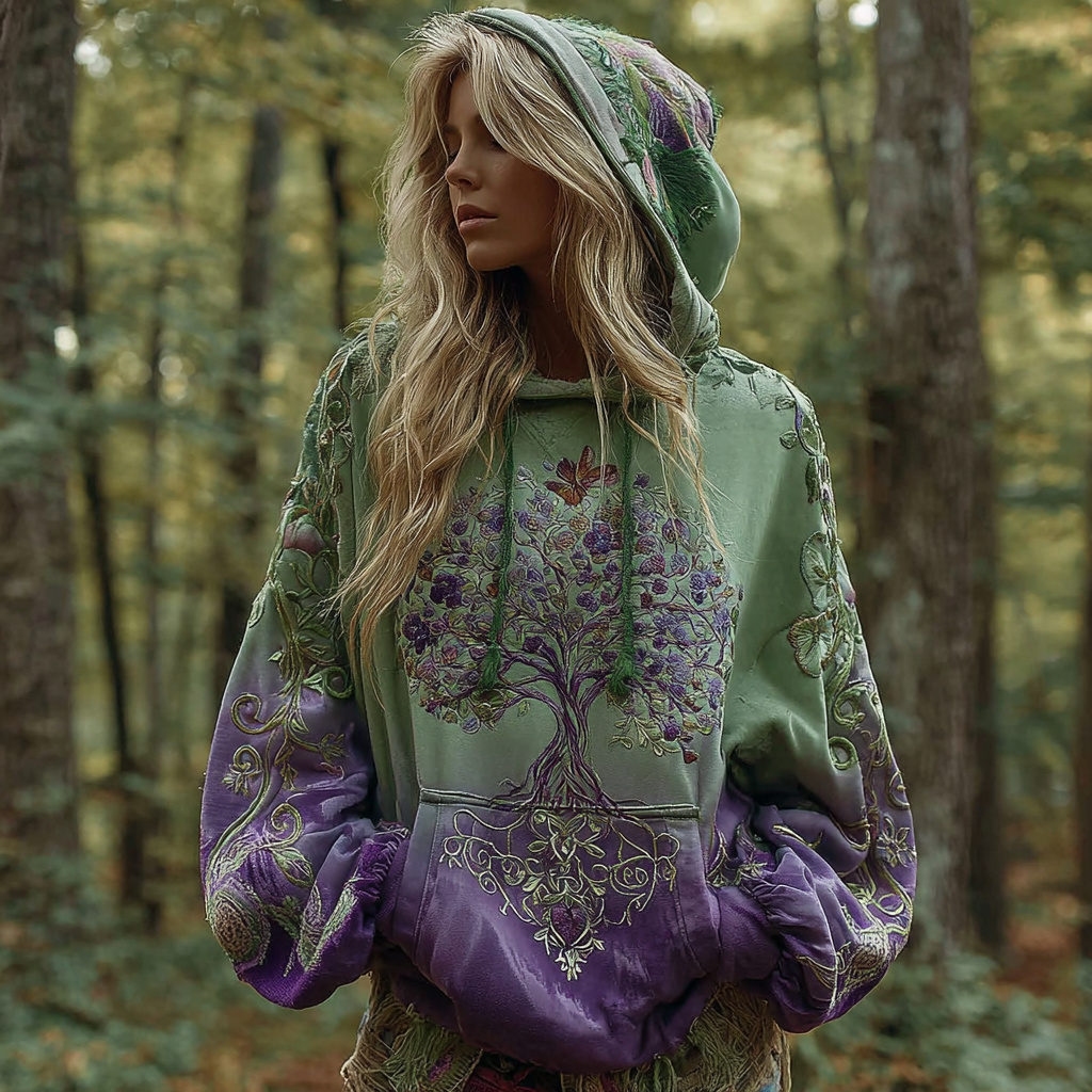 Women's Viking Celtic Knot Tree Of Life Comfort Warm Hoodie