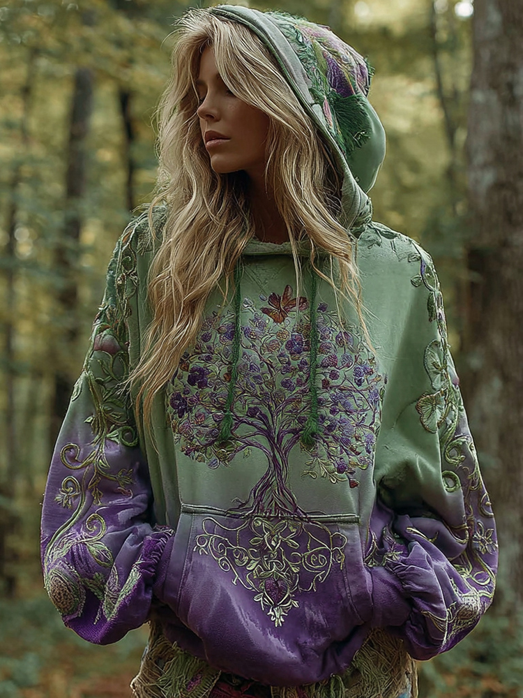 Women's Viking Celtic Knot Tree Of Life Comfort Warm Hoodie