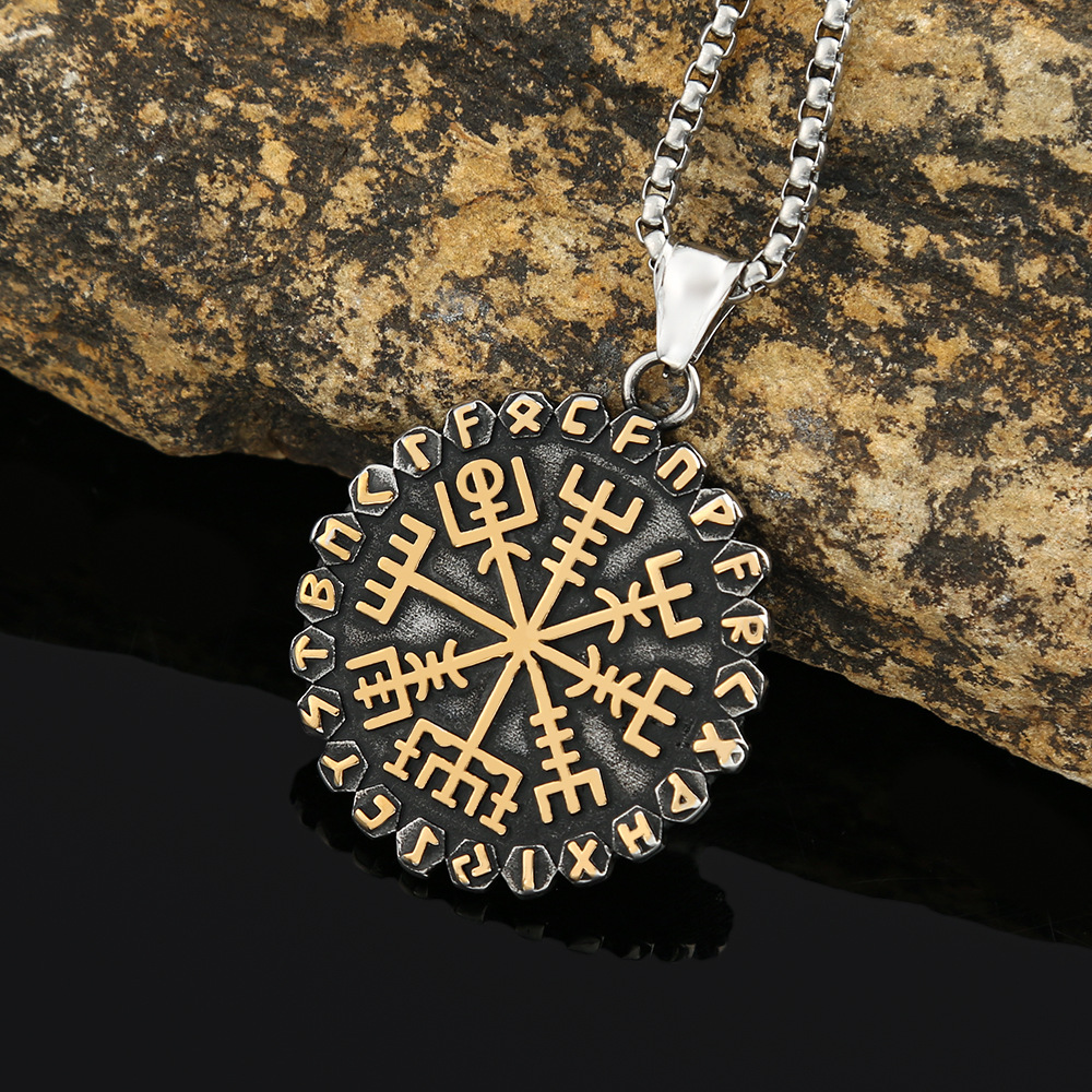 Men's Viking Vegvisir Stainless Necklace