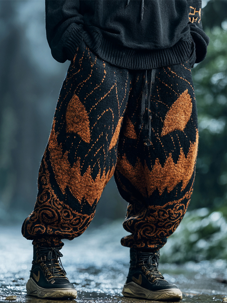 Halloween Pumpkin Emoji Men's Casual Pants